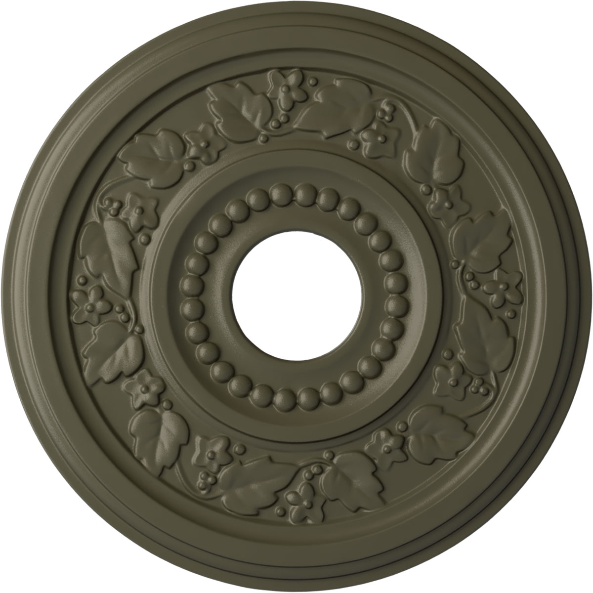 Ekena Millwork CM16GNWHF Genevieve 16.125-in W x 16.125-in L Painted Witch Hazel Polyurethane Whole Ceiling Medallion