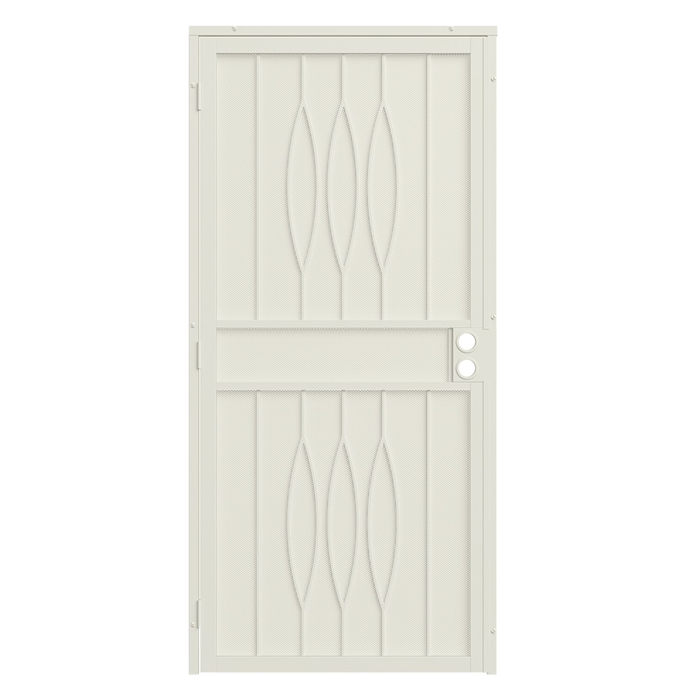 Luna 32-in x 81-in Almond Steel Surface Mount Security Door in Off-White | - Gatehouse 91838081