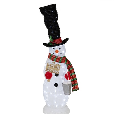 Holiday Living 48 In Tall Lighted, Light Up Snowman Outdoor Decoration