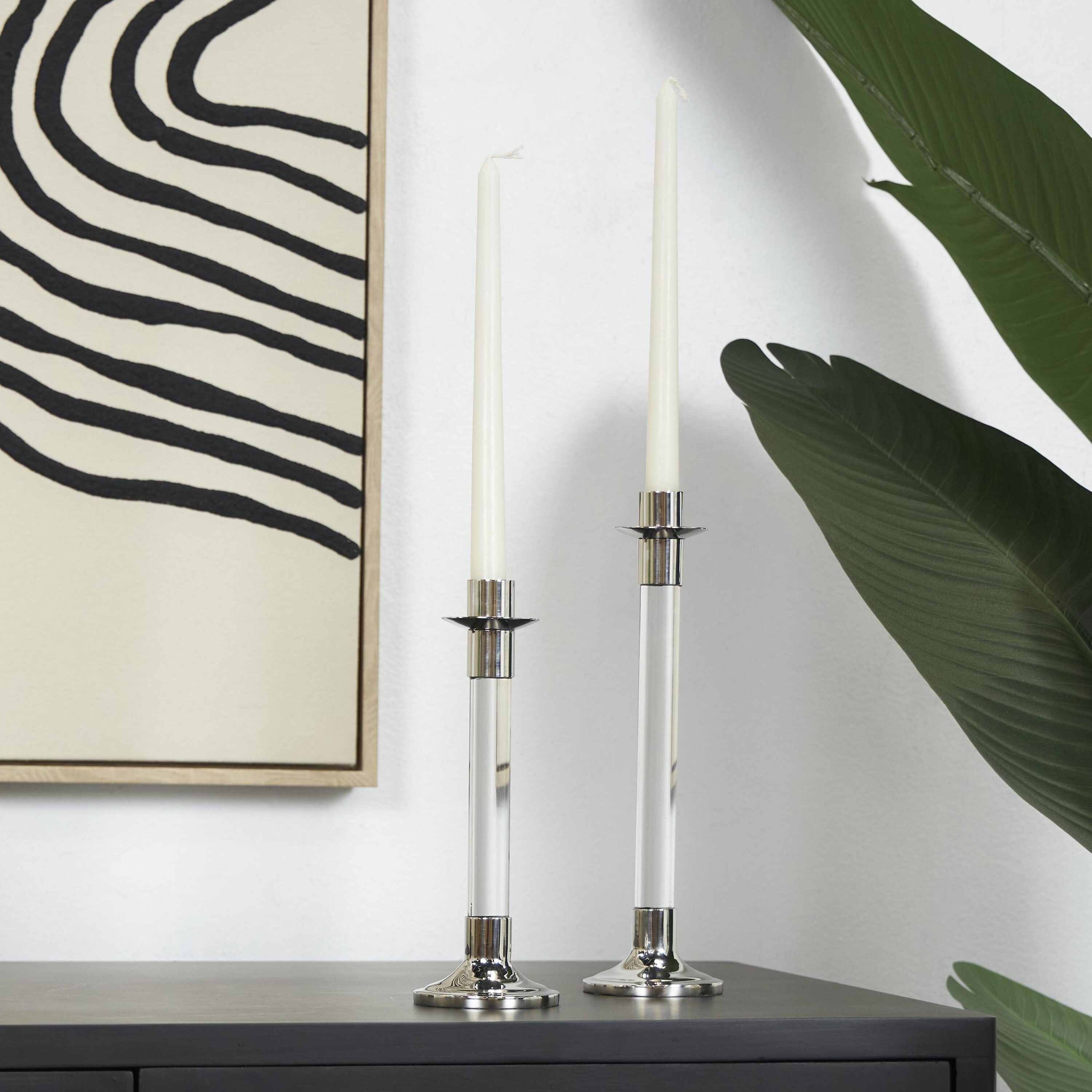 Grayson Lane 821393 2 Candle Stainless steel Pillar Candle Holder