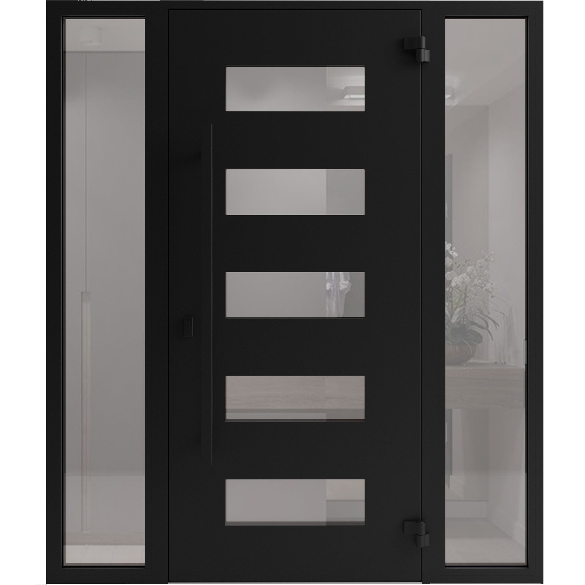Vdom doors Front Exterior Prehung Aluminum Door Iron 0255 Black