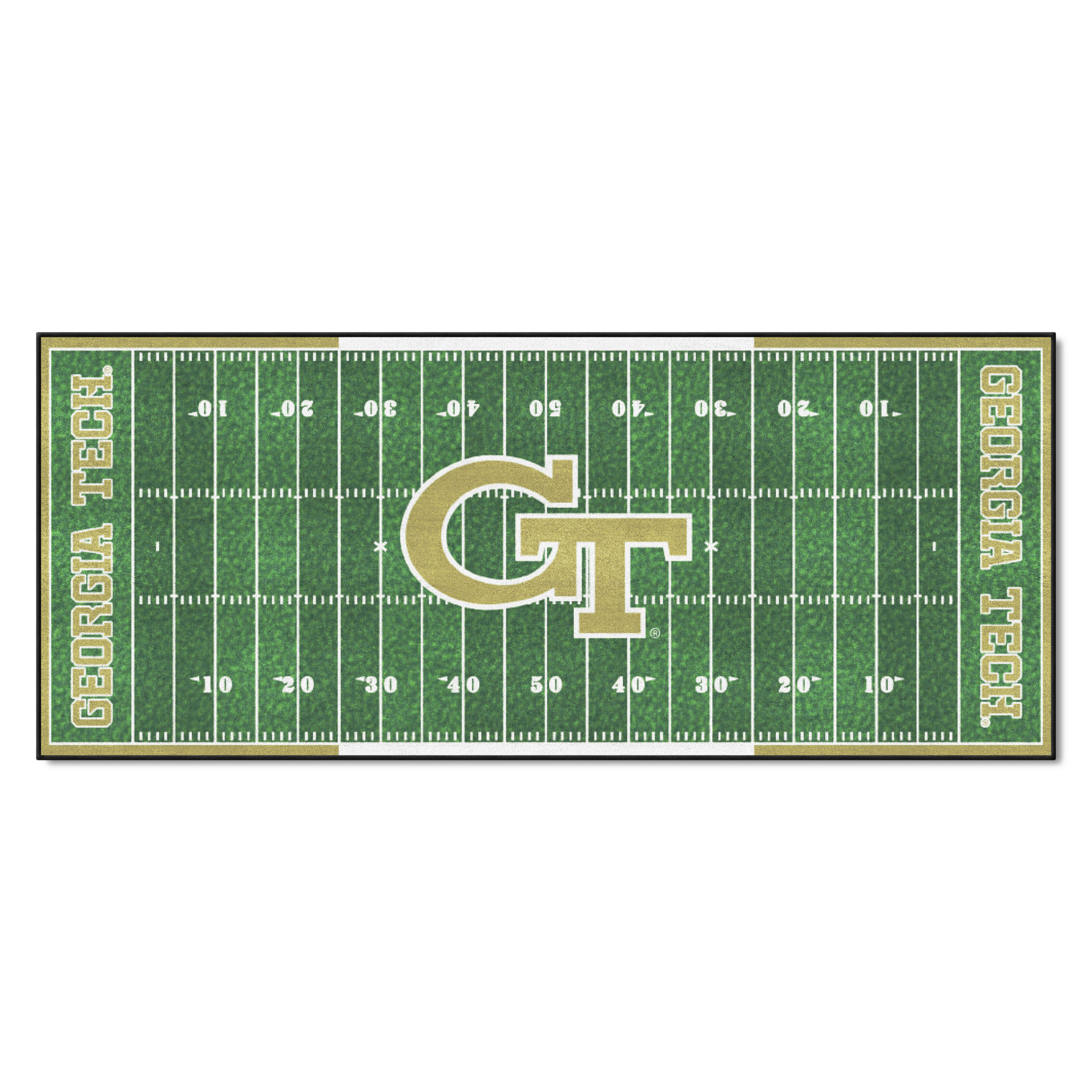 FANMATS 8453 NCAA Field Runner 2 x 6 (ft) Tufted Nylon Green Rectangular Indoor Runner rug