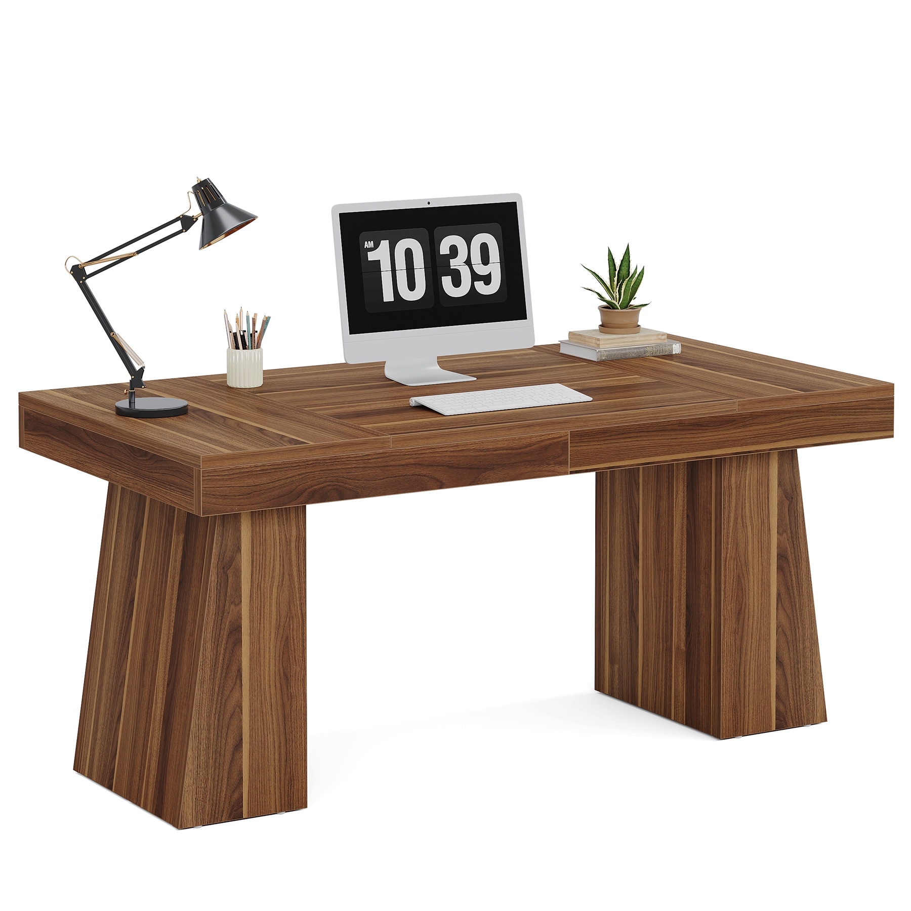 Tribesigns LWFD-JW0821 Office Conference Table Brown 1 -Person Conference table ( 55.12-in W x 29.53-in H )
