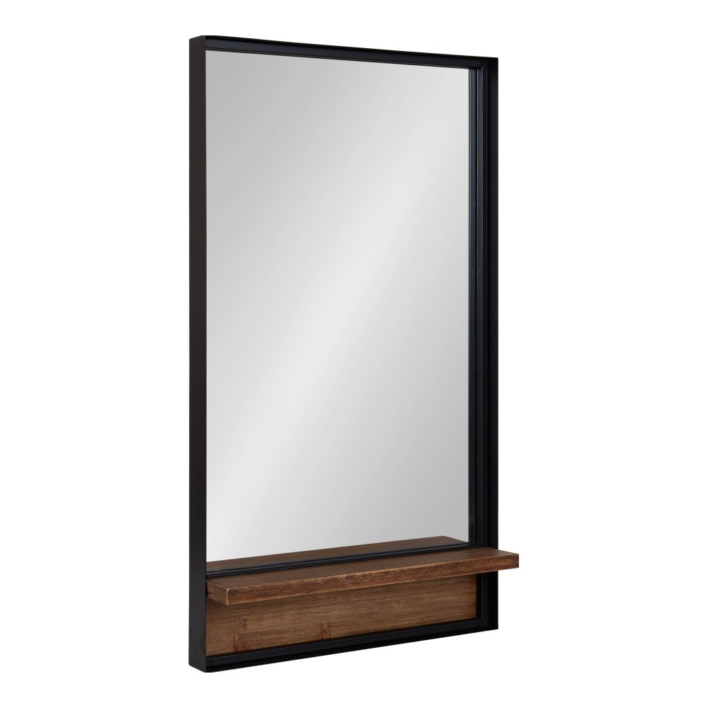 Kate and Laurel 222136 20.00-in W x 34-in H Rectangle Rustic Brown Framed Wall Mirror