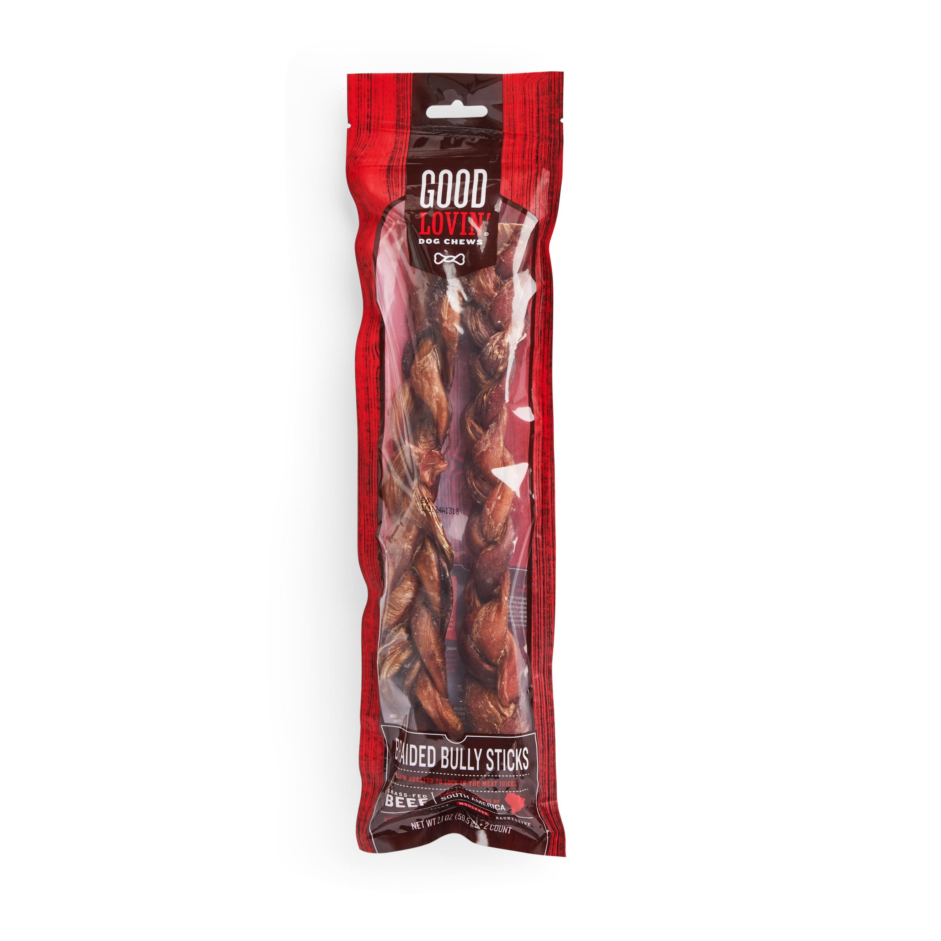 Good Lovin' - Good Lovin Braided Bully Stick Dog Chew 2.1 oz. Count of 2