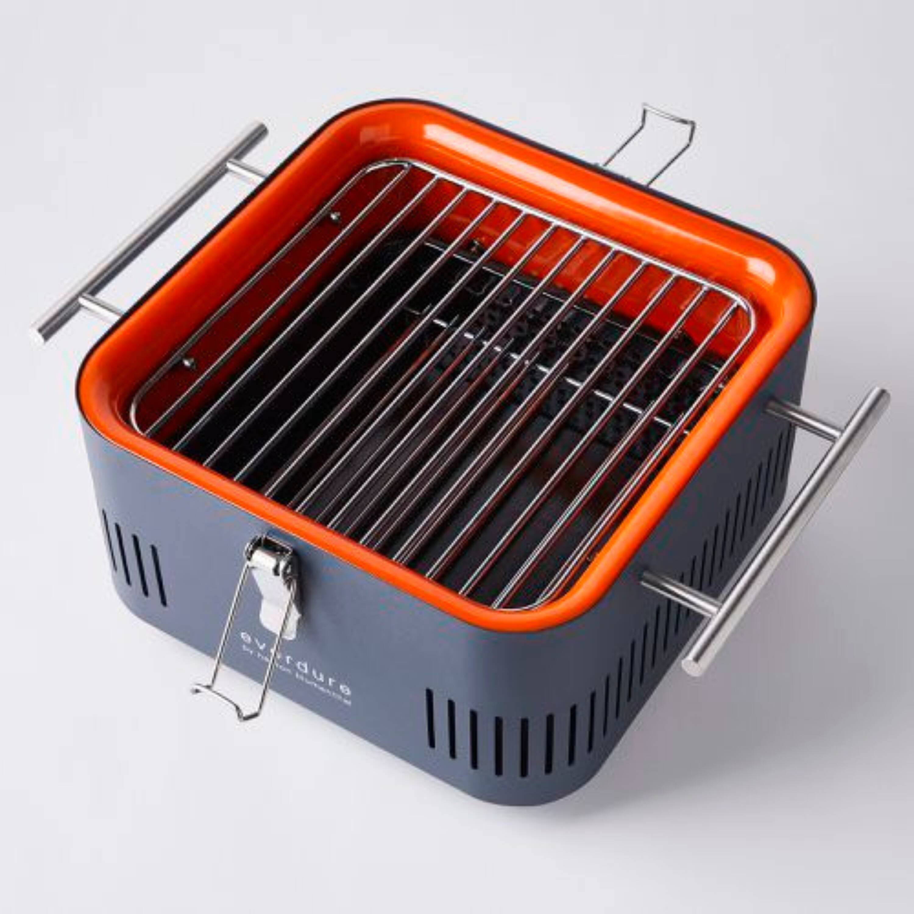 Everdure Cube by Heston Blumenthal Portable Charcoal Barbeque Grill, Gray