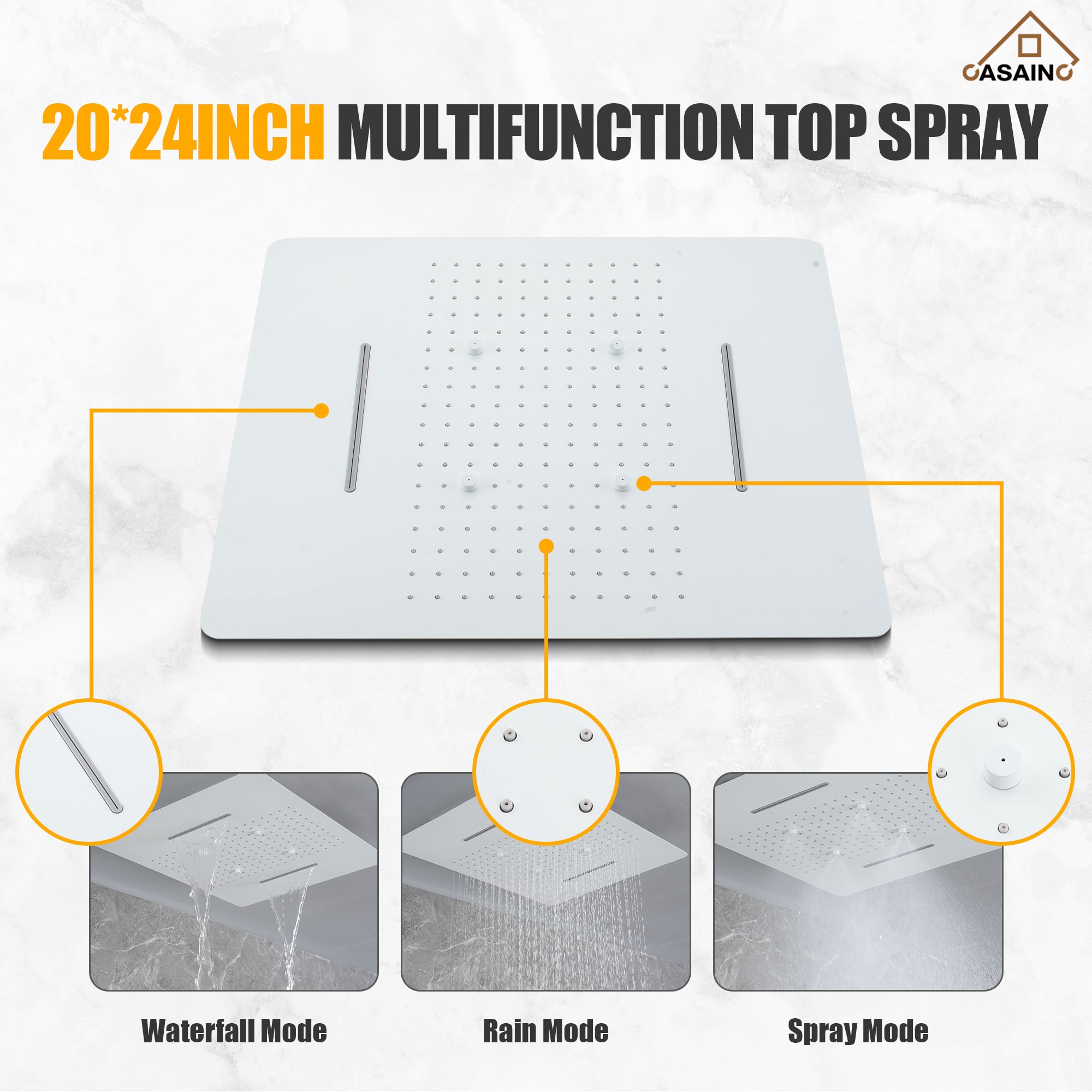 CASAINC KCHS0002-MW Showerhead-Bar-Panels - View #7