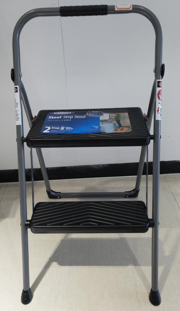 Werner S222GY-6 2 -Step 225-lb Capacity Gray Steel Foldable Step Stool