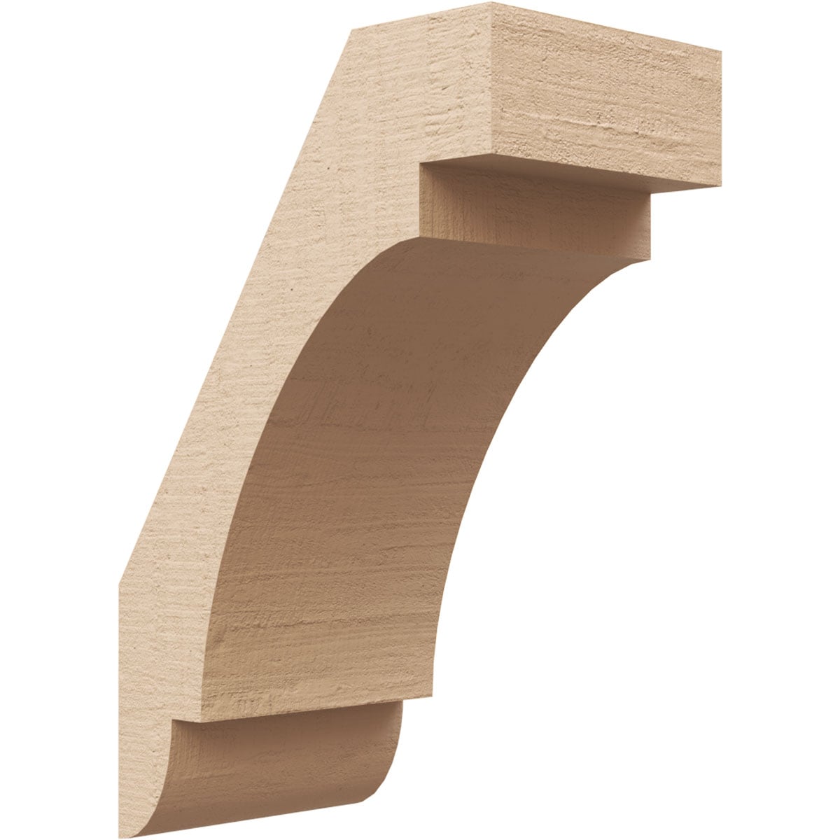Ekena Millwork BRCUR05X08X12ASPRCPR 5-in x 12-in x 8-in Primed Urethane Aspen Rough Cedar Woodgrain TimberThane Knee Brace