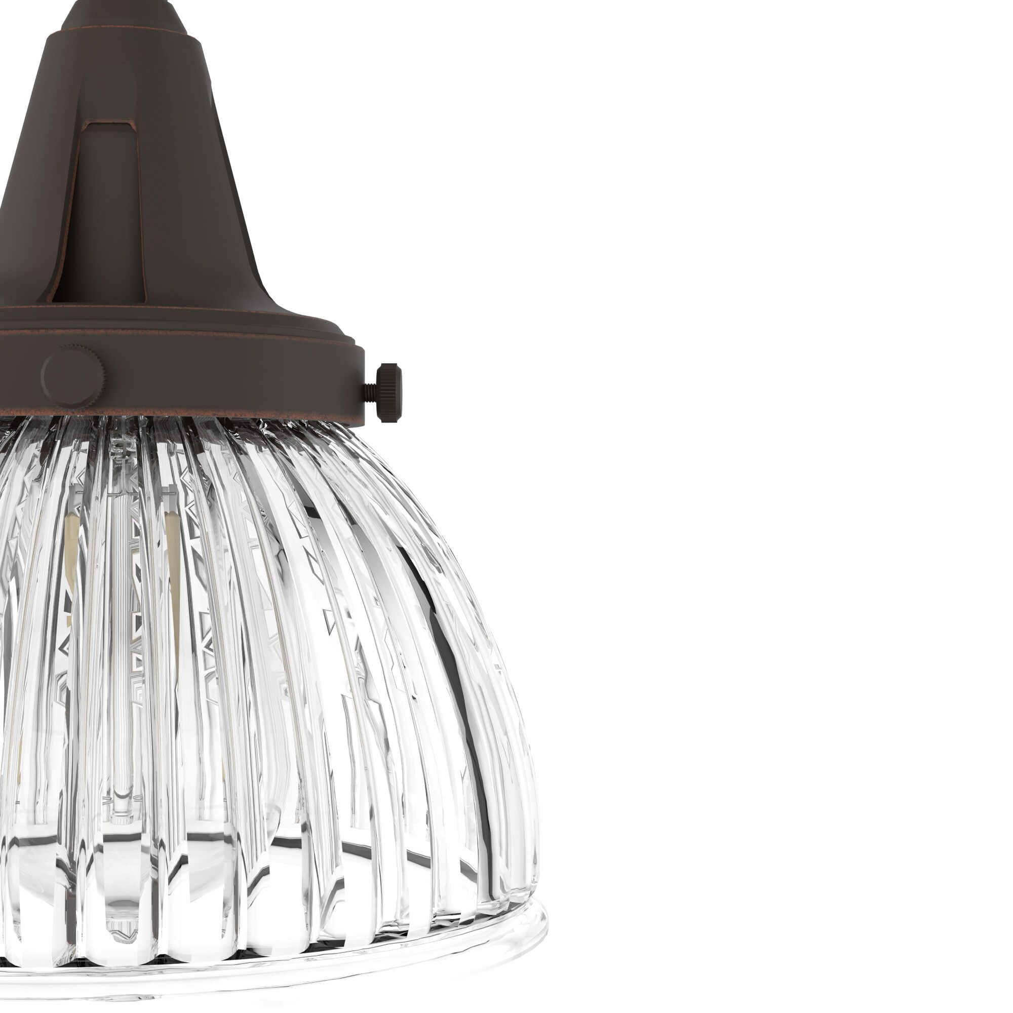 Hunter Cypress Grove 3-Light Onyx Bengal Transitional Clear Glass Tiered LED Mini Hanging