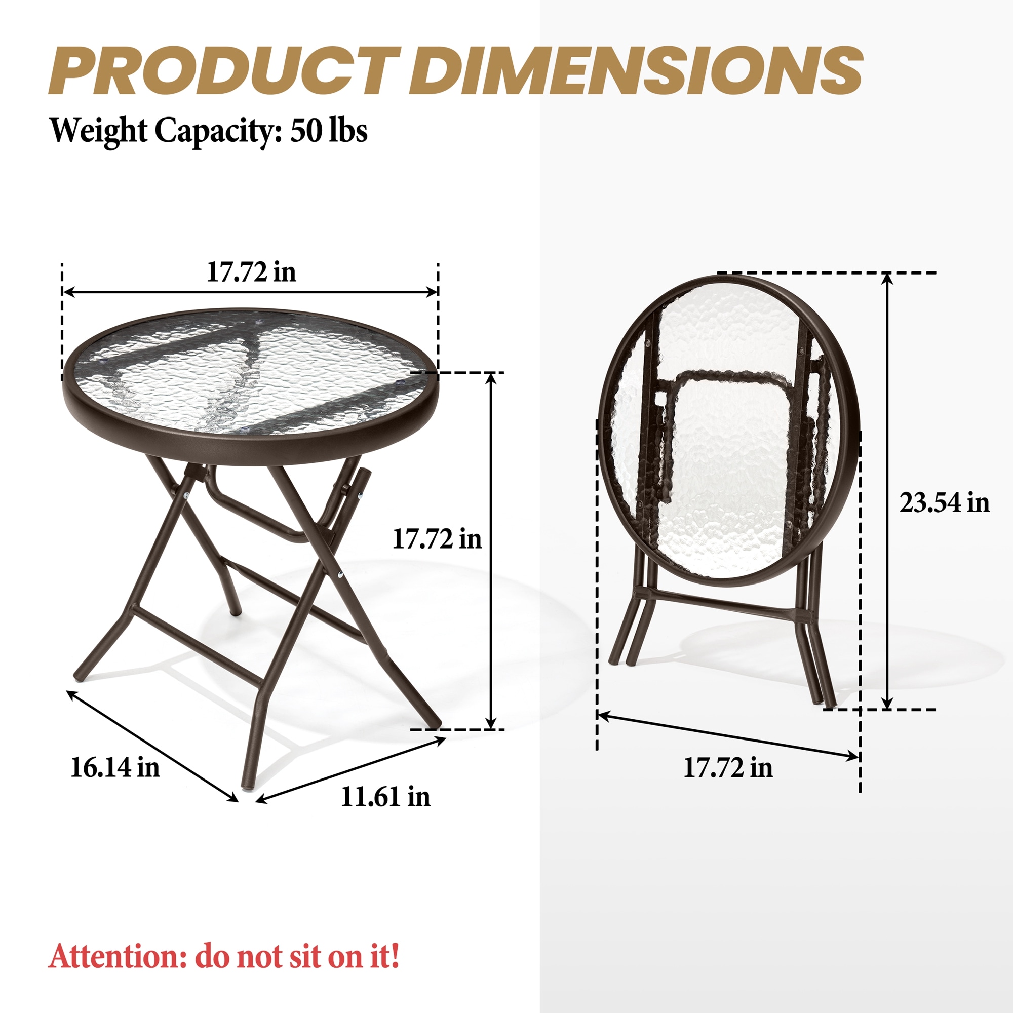 Crestlive Products CL-TB045BRN-2 Patio-Tables - View #6