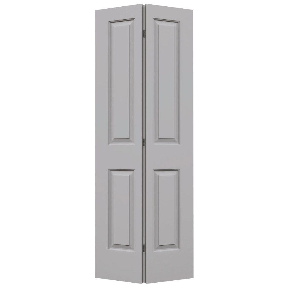JELD-WEN Cambridge 24-in x 80-in Driftwood 2-panel Square Hollow Core Prefinished Molded Composite Bifold Door Hardware Included in Gray -  LOWOLJW160000062