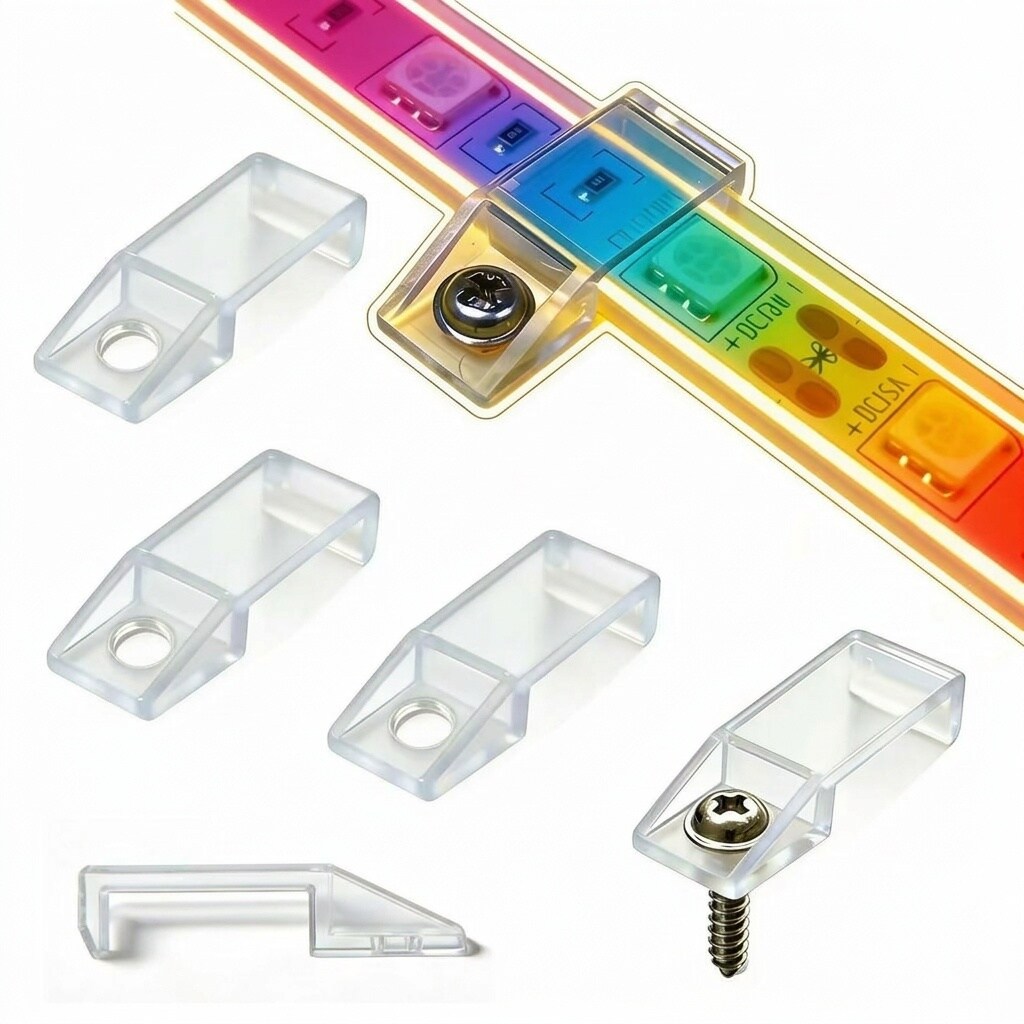 AOIZGMY LED Strip Light Mounting Clips Self Adhesive and Screw Fixing ...