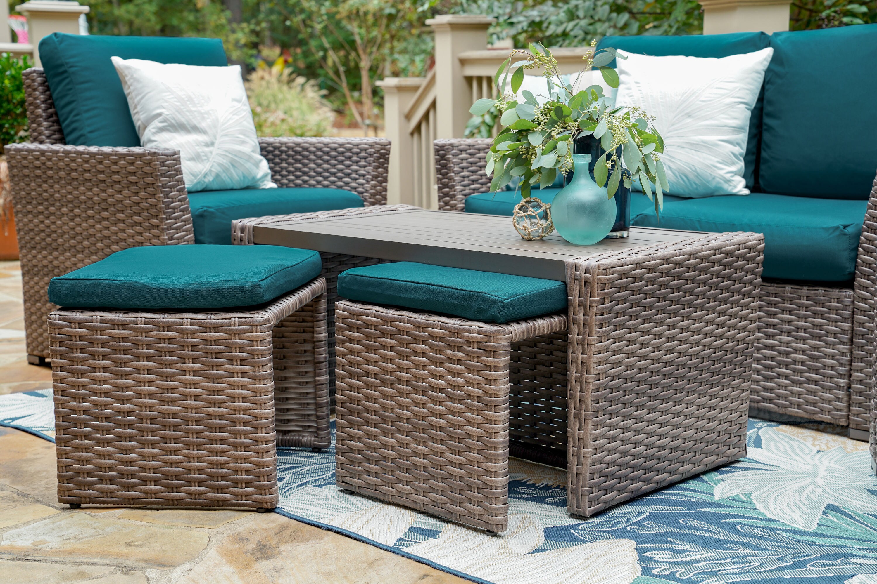 Florence 8 piece outdoor wicker patio furniture discount set