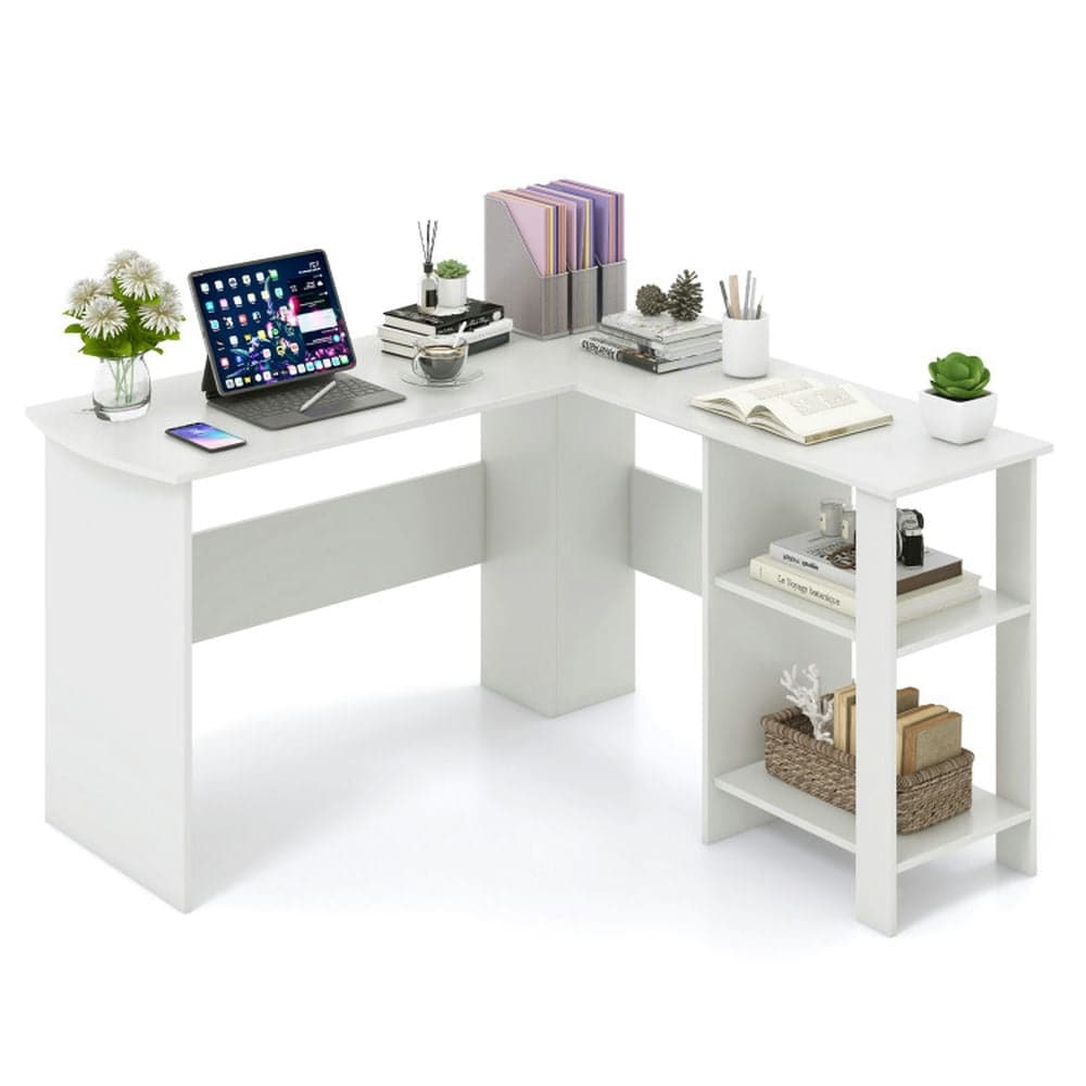 VERYKE Large Modern L Shaped Computer Desk 2 Cable Management Holes 2 ...