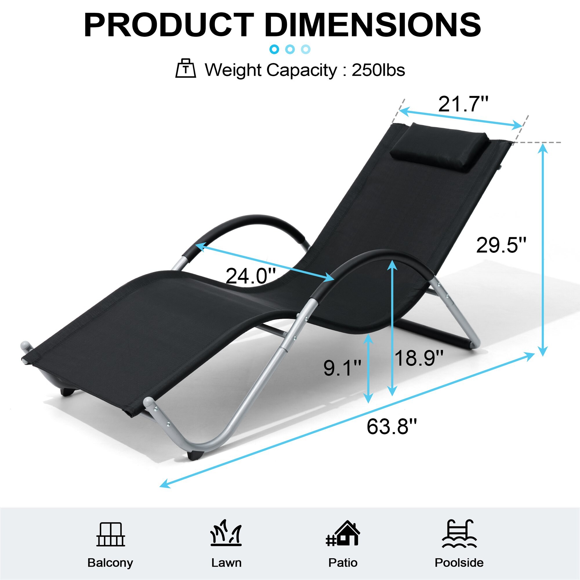 Crestlive Products CL-LG032BLK-1 Patio-Chairs - View #2