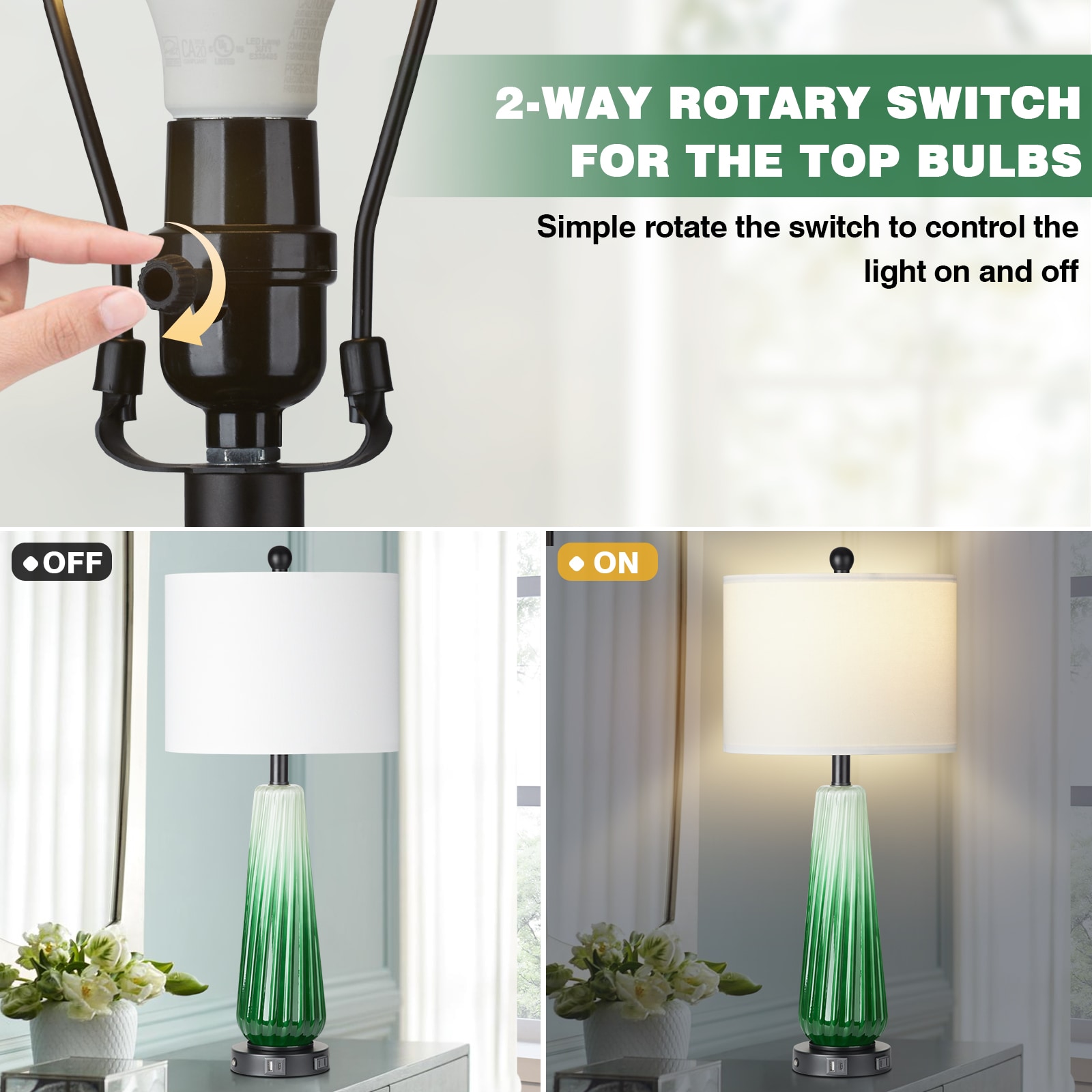 UrFurnishings TD-257 Table-Lamps - View #2