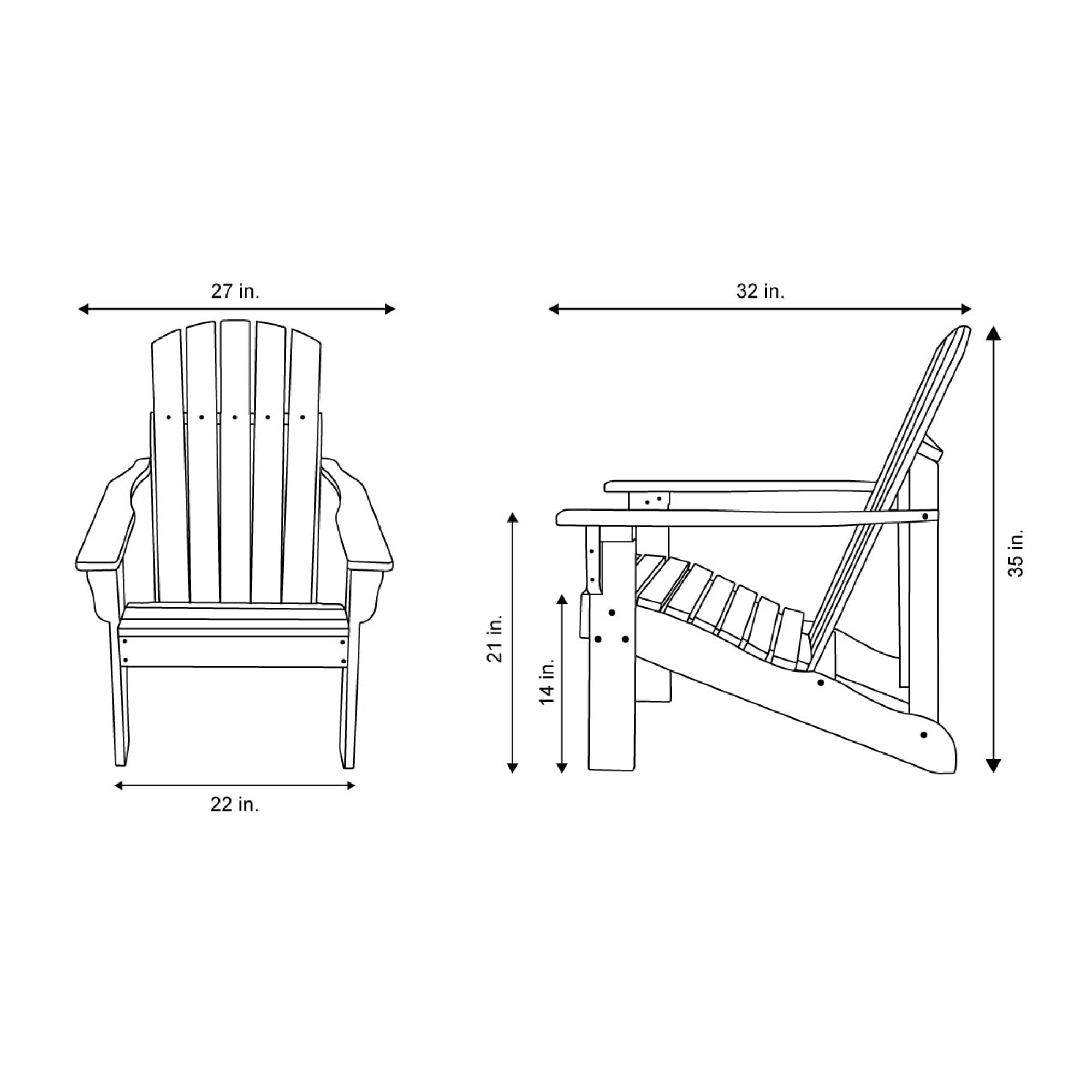 Black Cedar Wood Mid-Century Modern Adirondack Chair