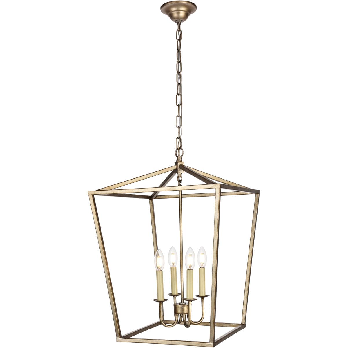 Elegant Lighting Living District LD6008D17S Maddox 4 Light 17 inch Vintage Sliver Pendant Ceiling Light in Silver
