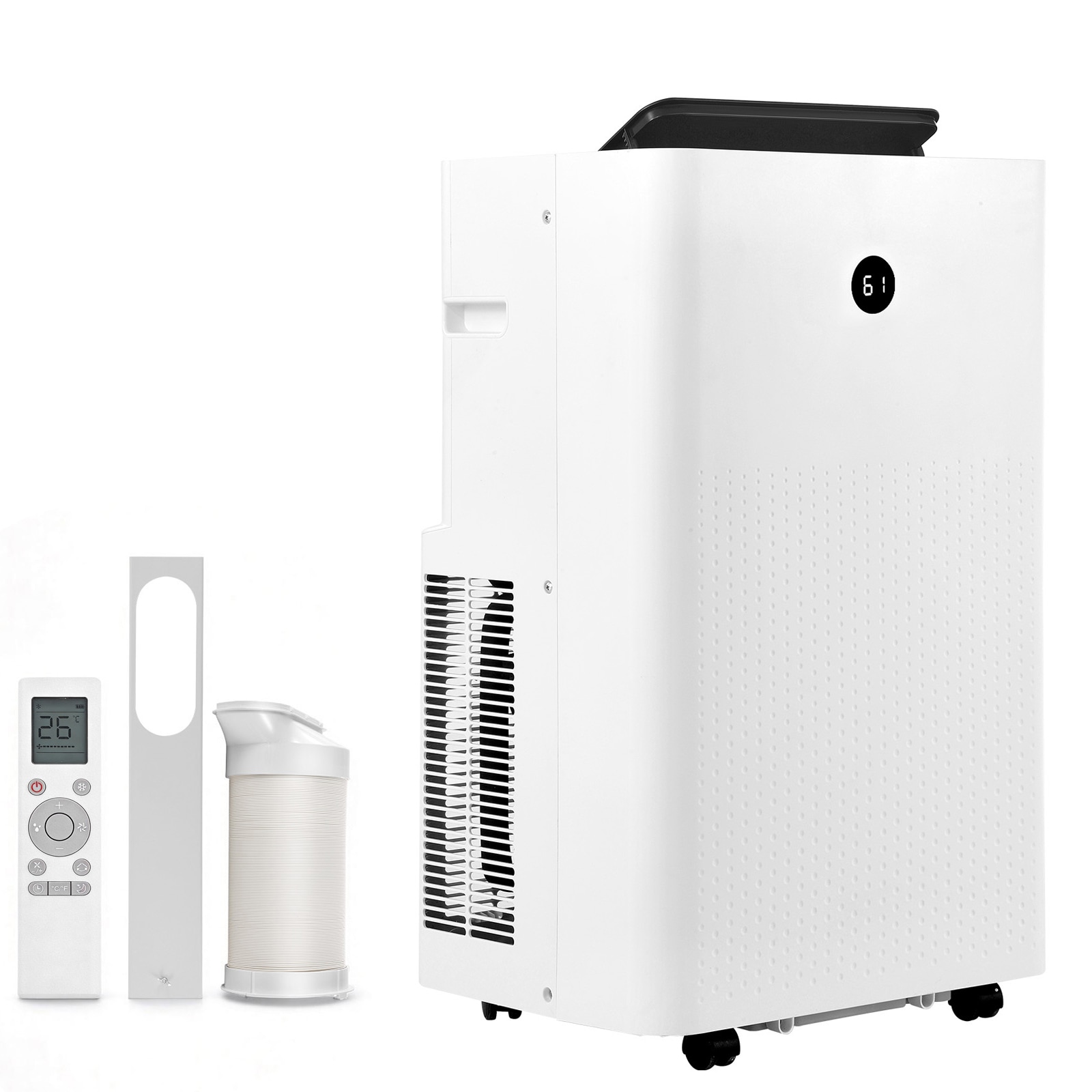 GIVIMO 14000-BTU Portable Air Conditioner 4-in-1 Standing Cooling AC Unit with LED Touch Panel Remote 24-h Timer Cooling Dehumidifier Fan and Sleep Mode for Indoor Room #LW038GIVSS1281