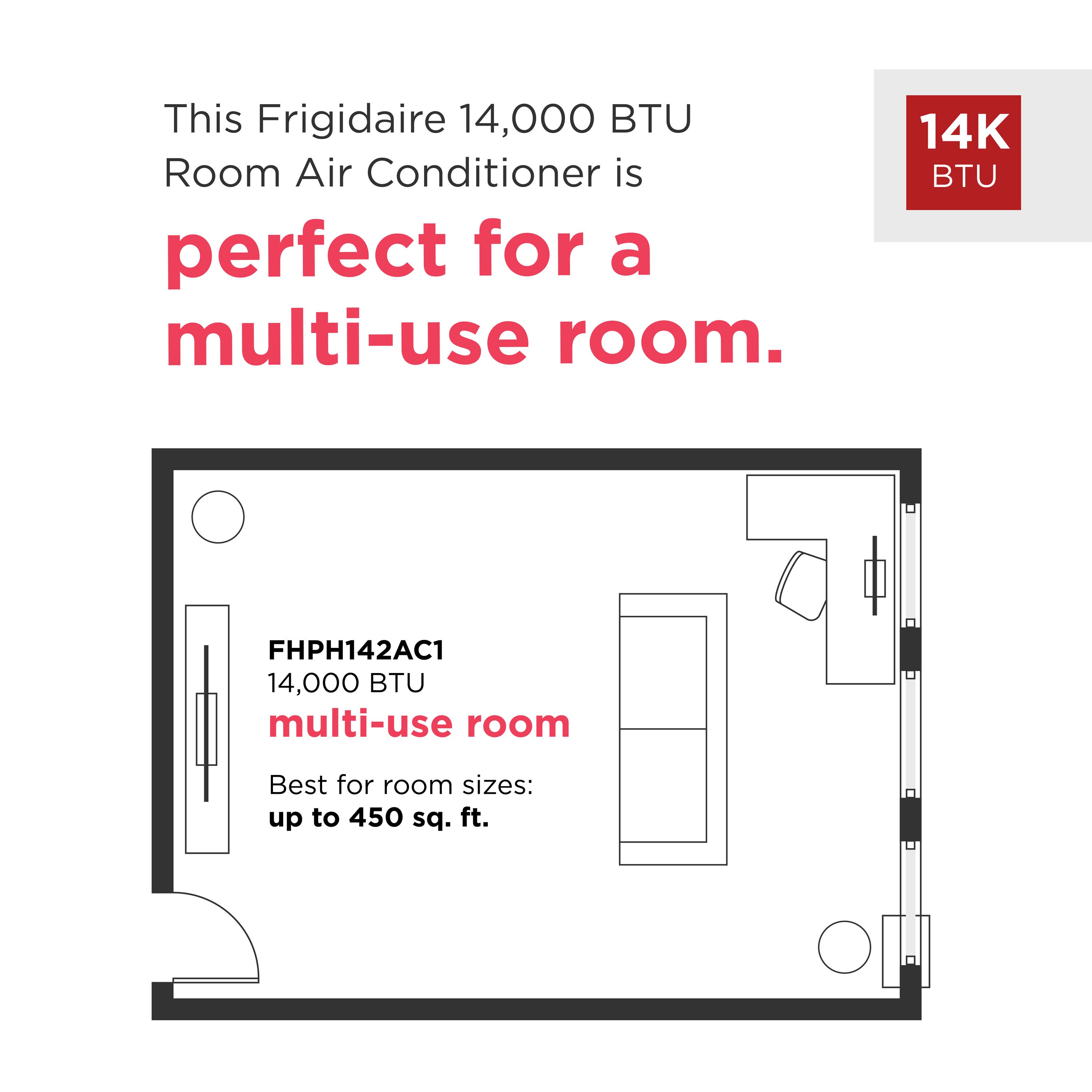 3-in-1 Connected Portable Room Air Conditioner 14,000 BTU (ASHRAE) / 10,000  BTU (DOE) White-FHPW142AC1