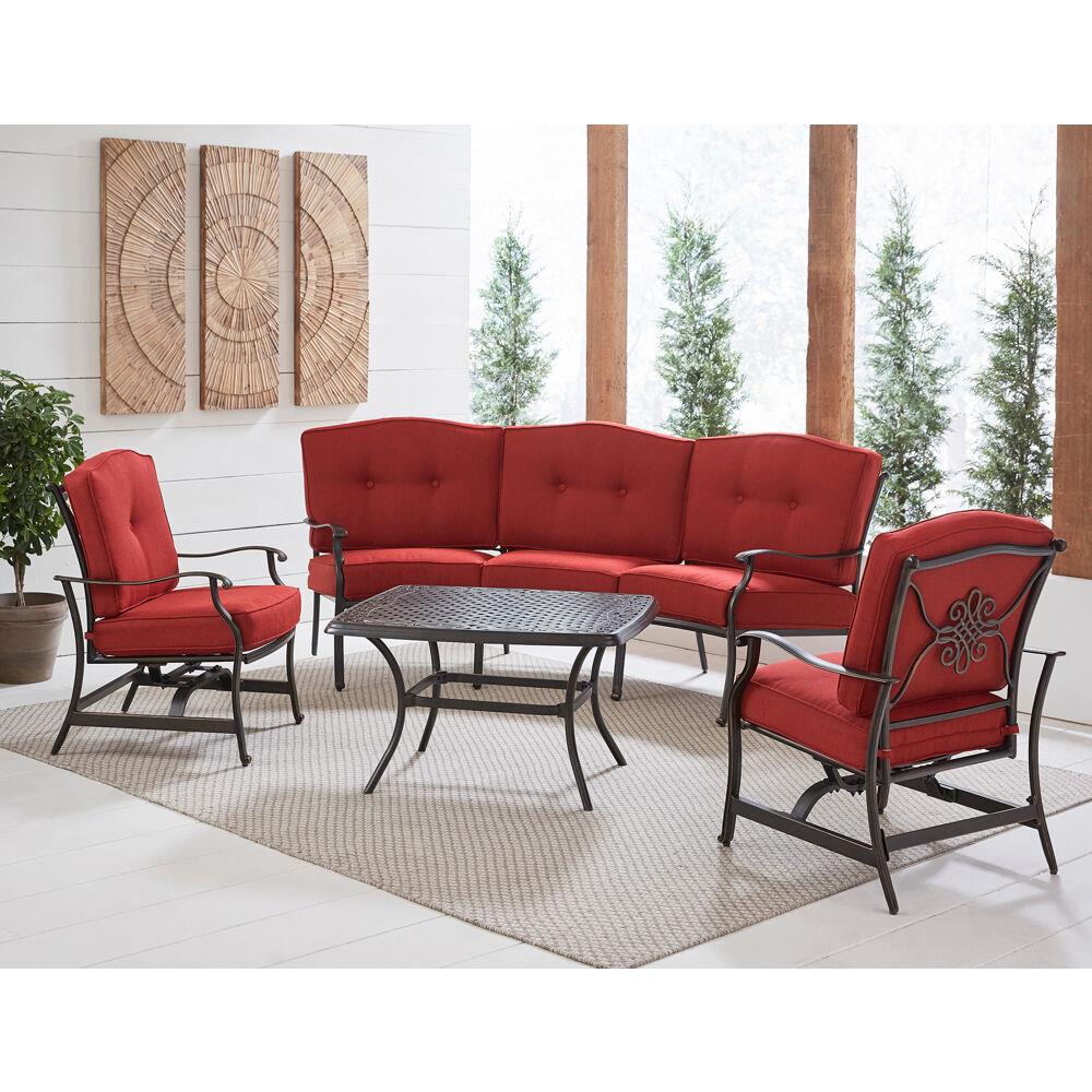 Hanover TRAD4PCCT-RED Patio-Conversation-Sets - View #9