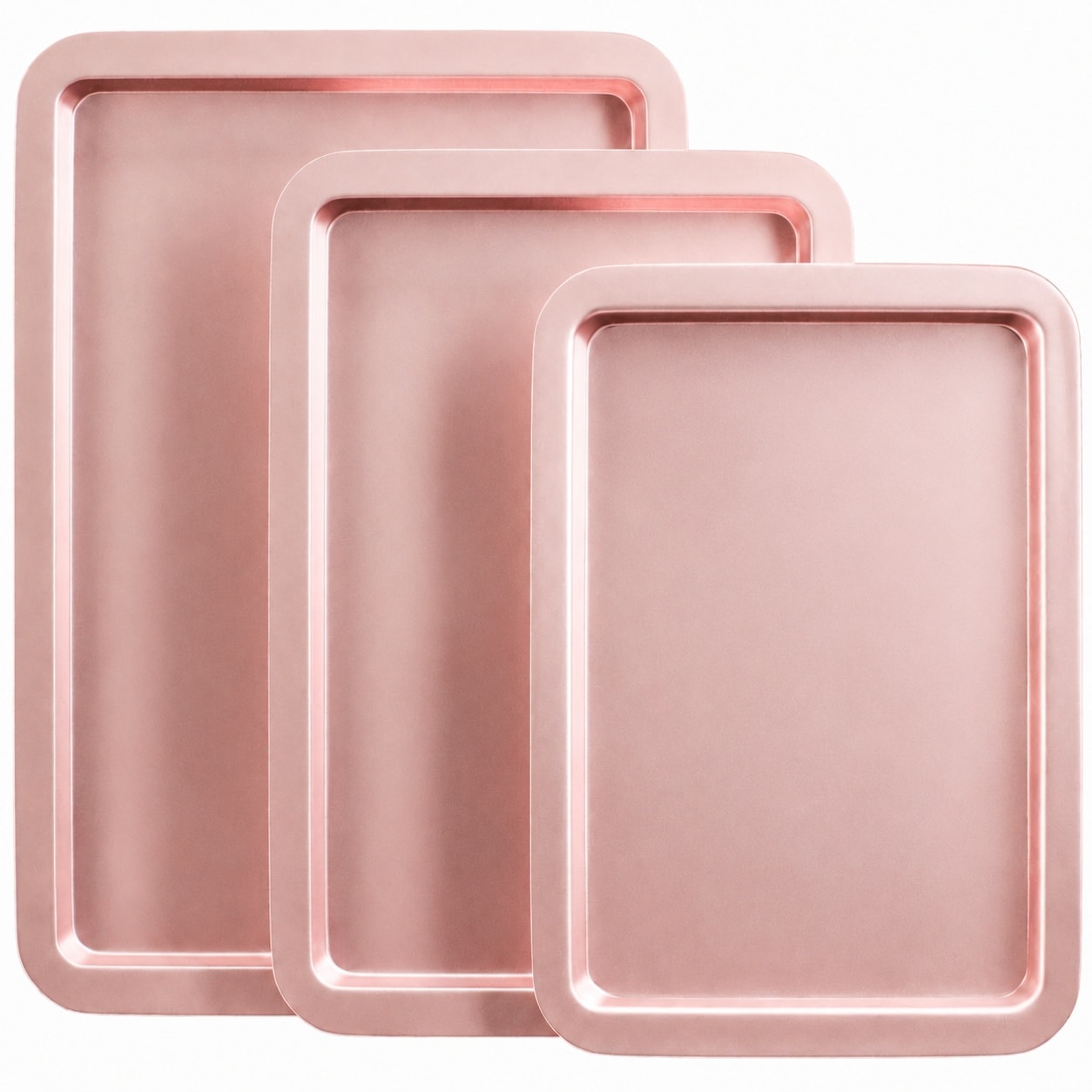 Etokfoks  3 Piece Carbon Steel Nonstick Baking Sheet Pan Set with Wide Grips Dishwasher Safe Oven Safe to 450F