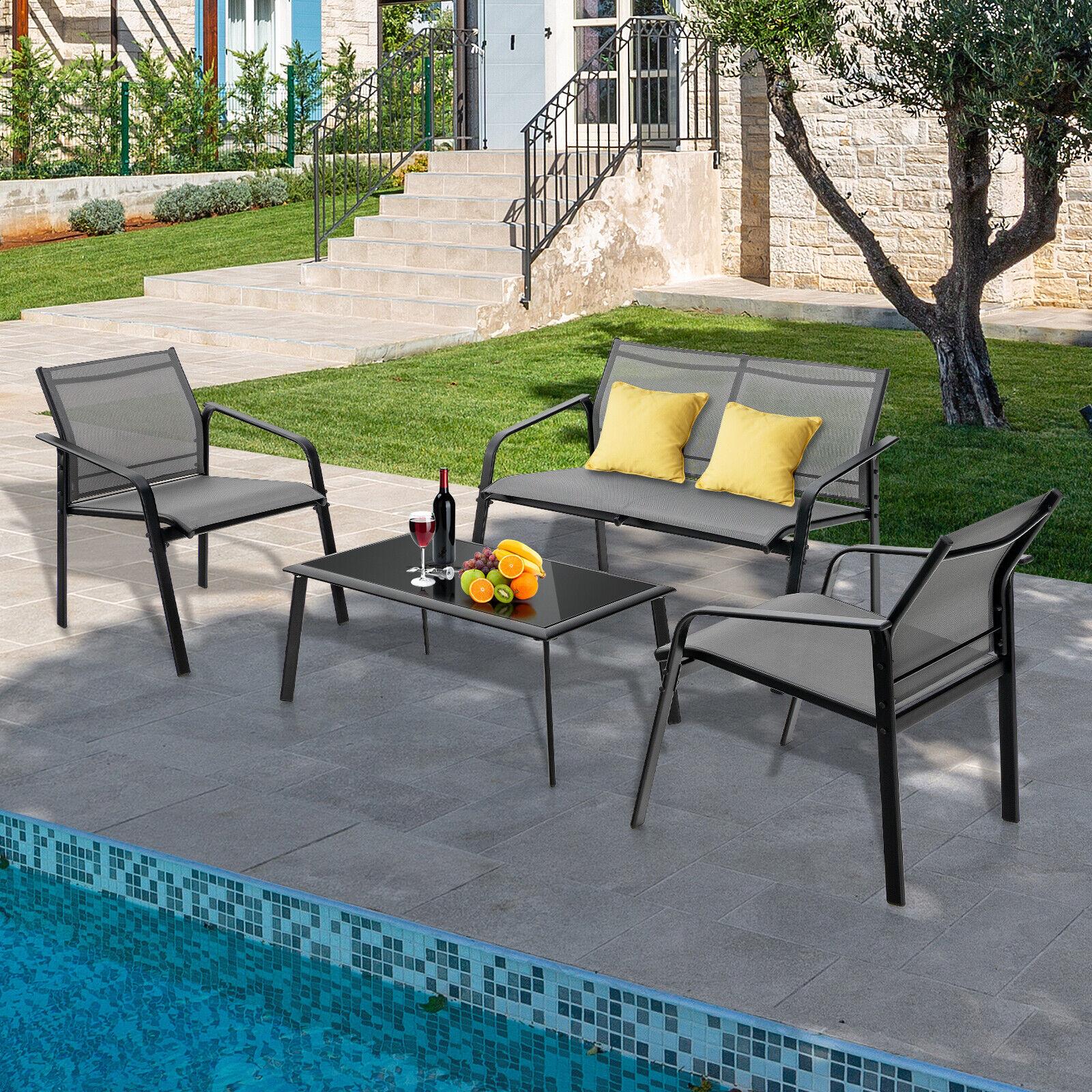 BABOOM BOM-0474GR-CO 4 -Piece Patio Conversation Set