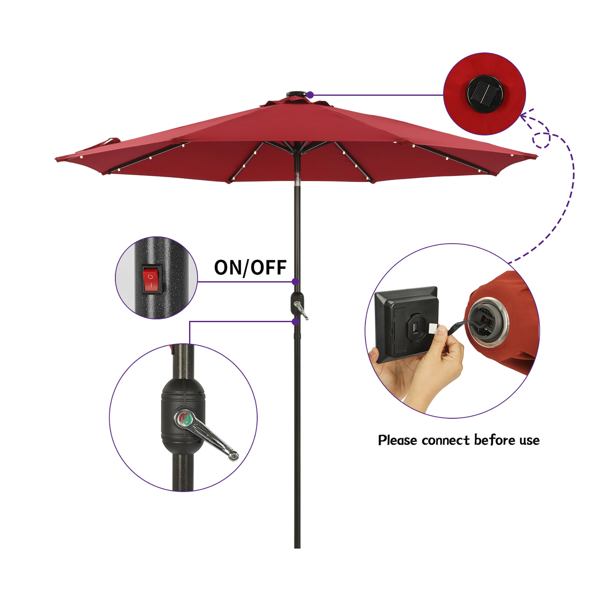 CASAINC WFSM-LED270RD Umbrellas-2 - View #6