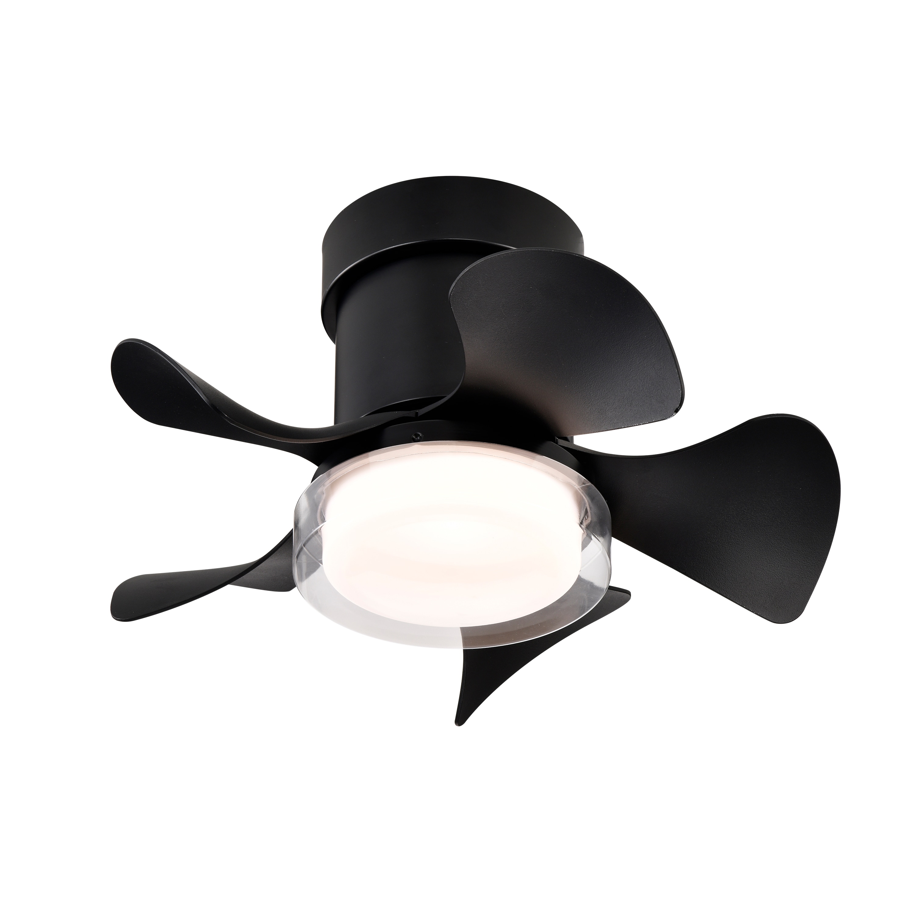 Bayfeve BFHM-09015-CF Adjustable Speed 21-in Color-Changing Integrated LED Outdoor Flush Mount Black with Black ABS Blades Ceiling Fan With Light - Remote Included ( 5 -Blade )
