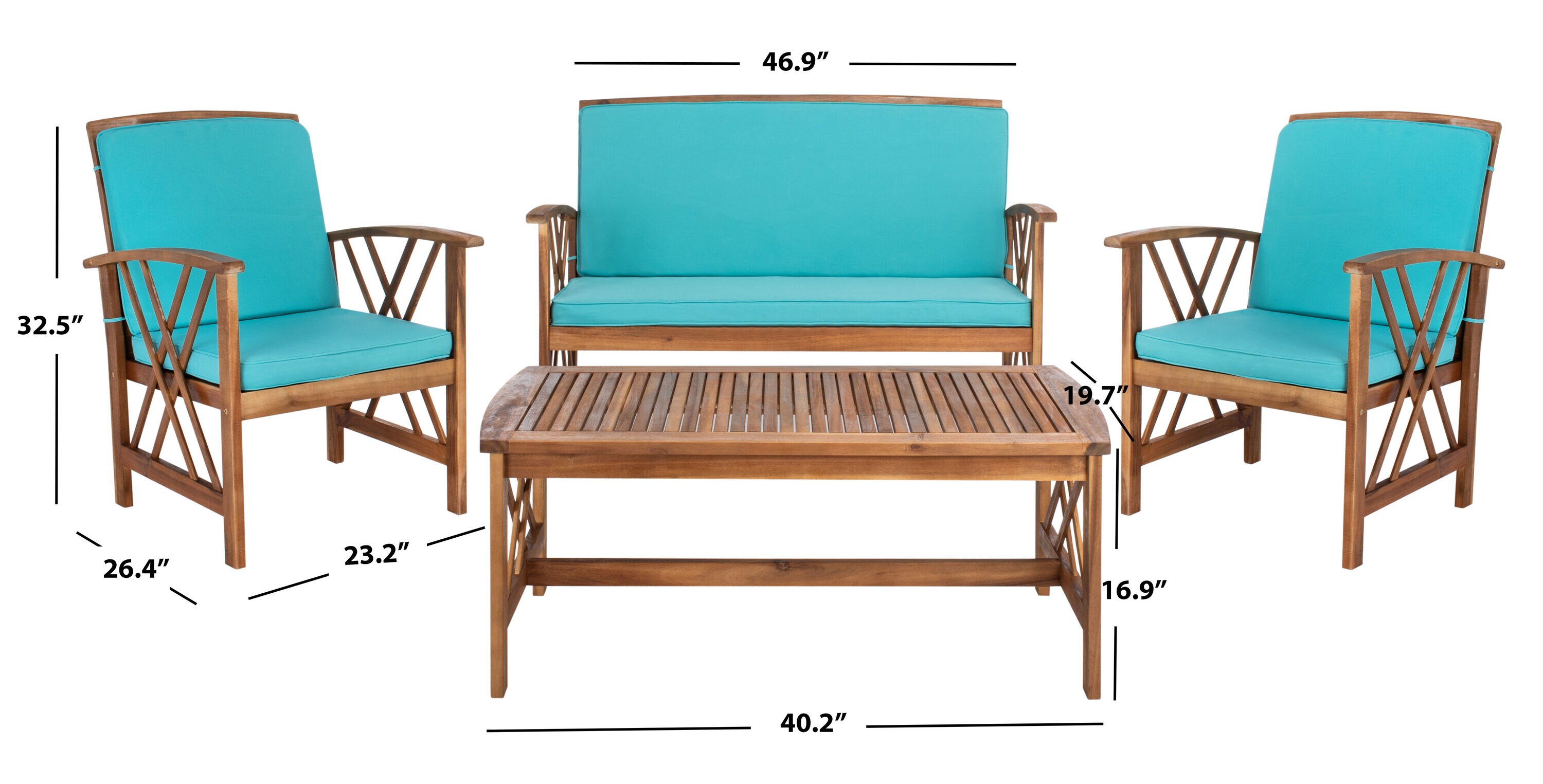 Safavieh PAT7008Q Patio-Conversation-Sets - View #13