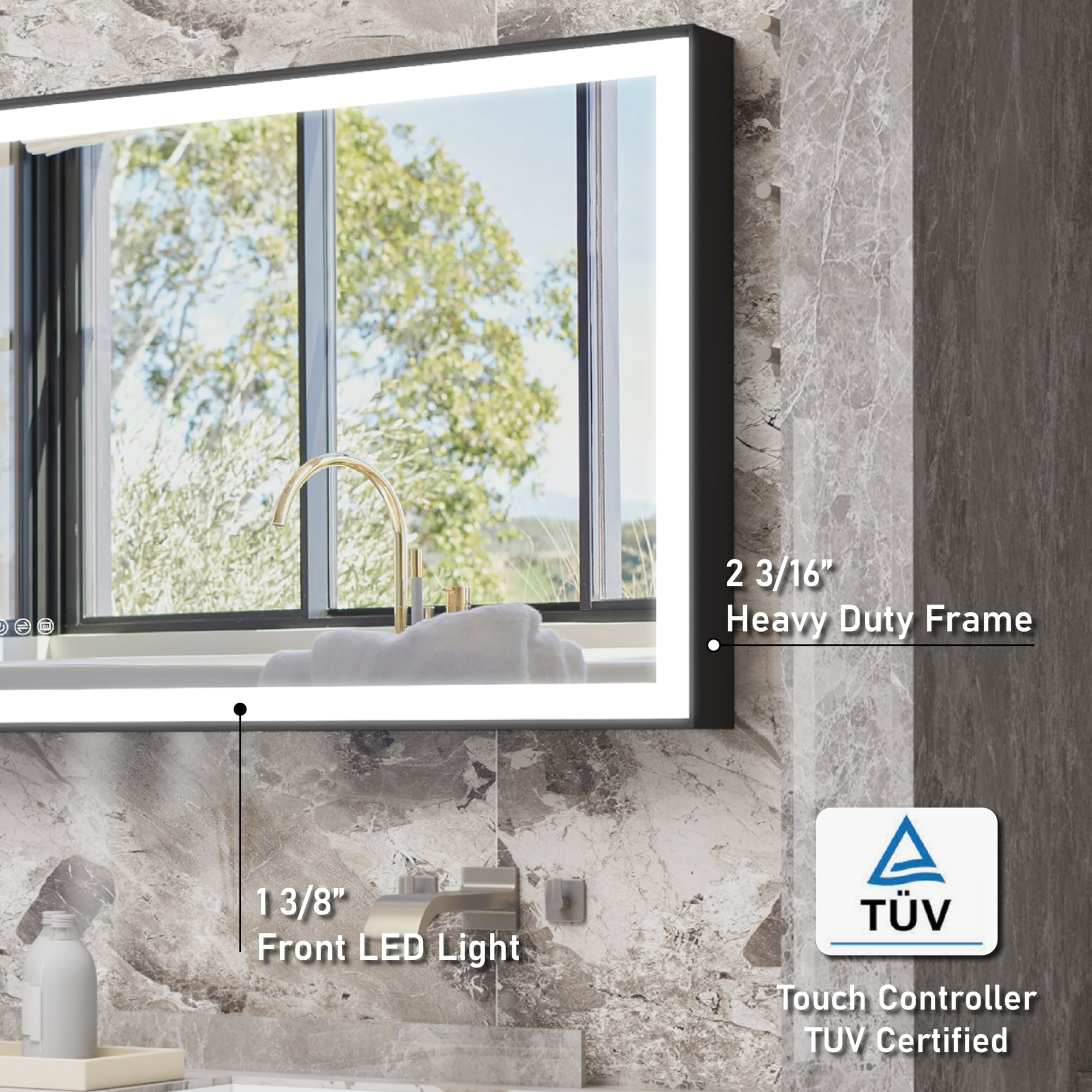 Forclover FLW-ER6028B Framed-Bath-Mirrors - View #12