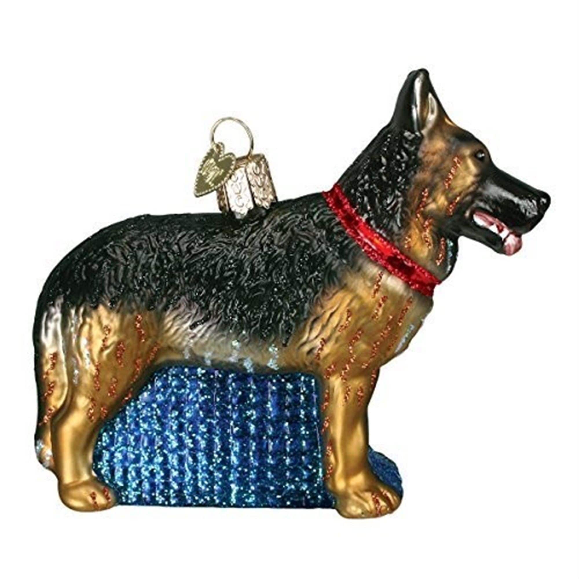 Old World Christmas 729343122124 Glass Blown Christmas Ornament For Christmas Tree - German Shepherd