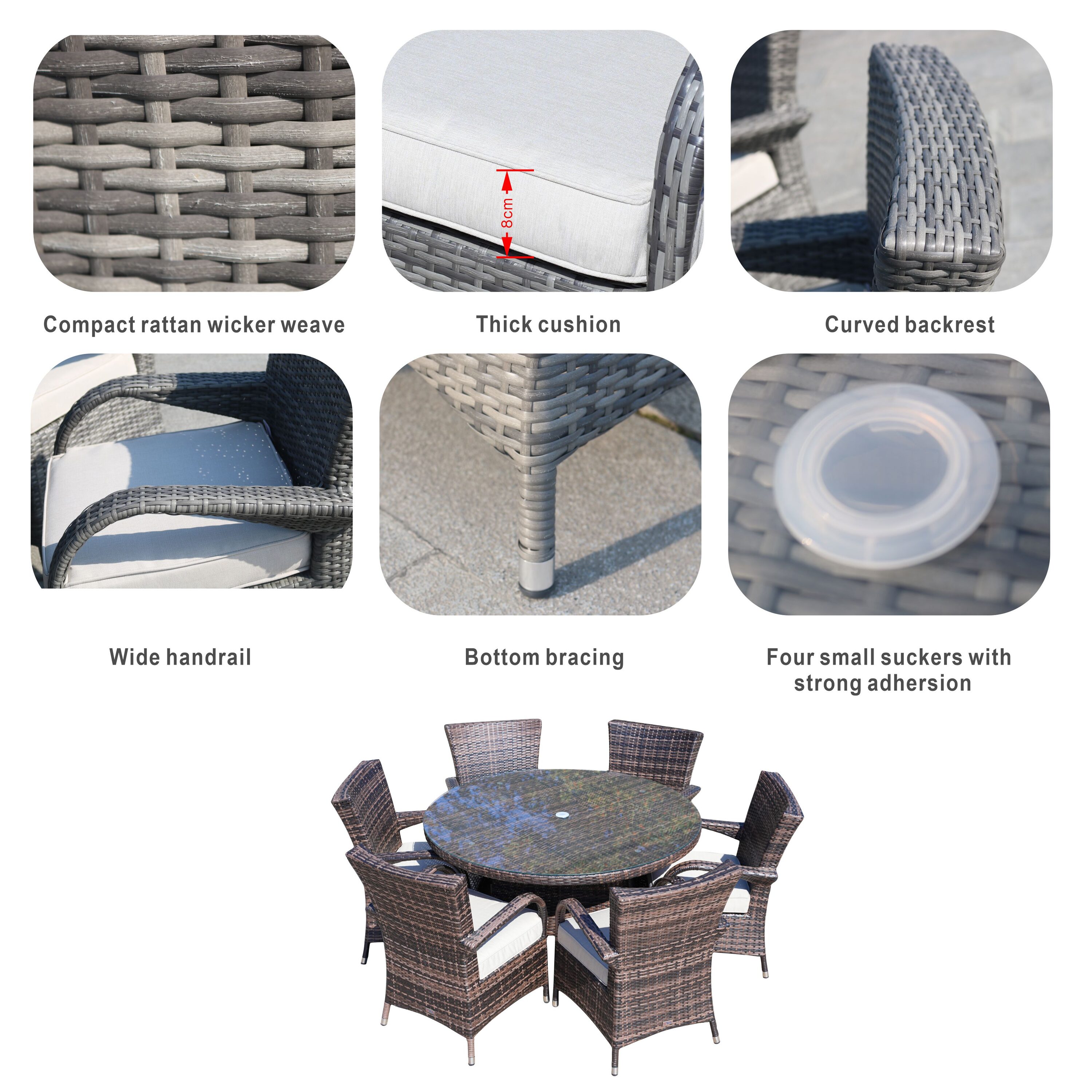 Direct Wicker DWD-1122&3256B-BR Patio-Dining-Sets - View #12