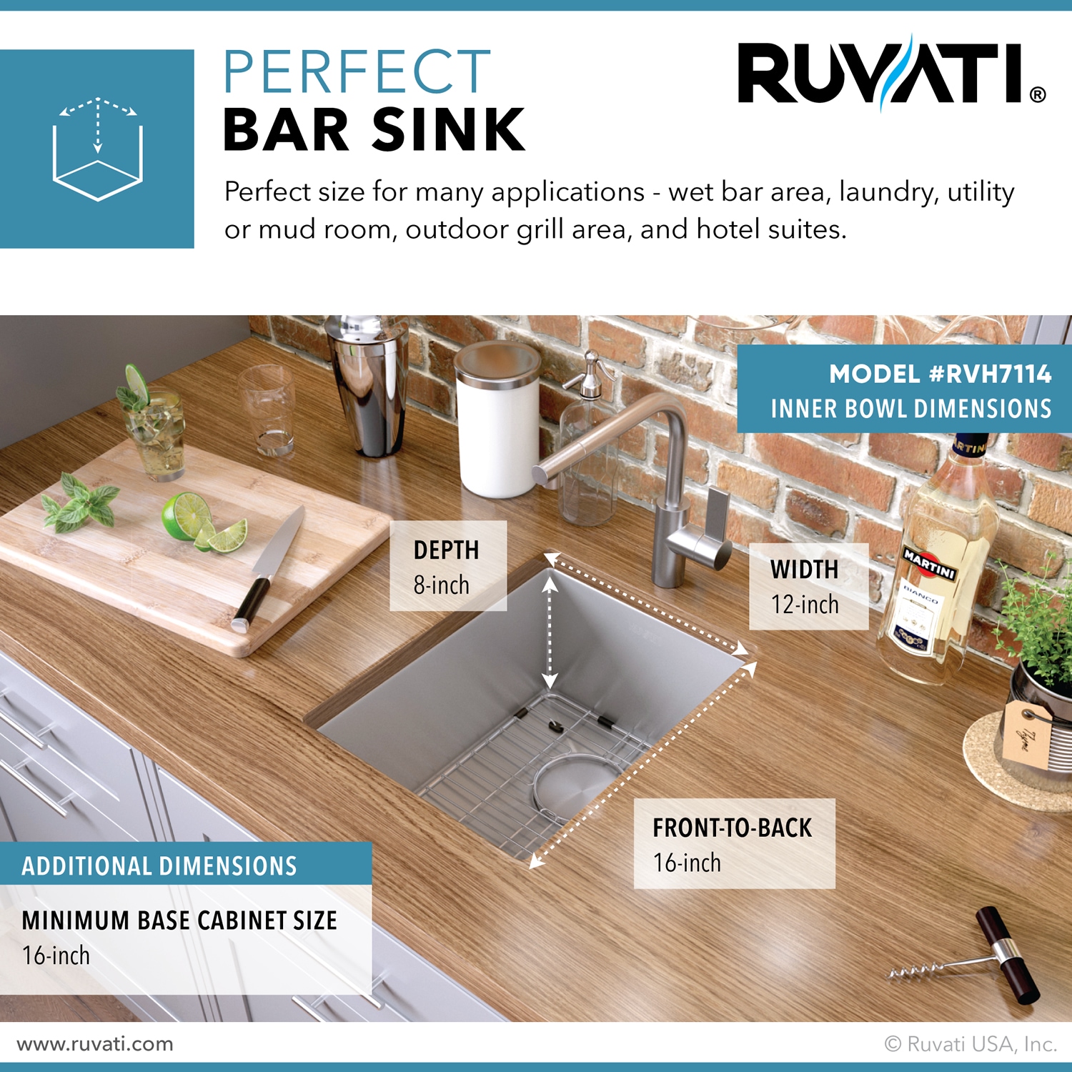 Ruvati RVH7114 Bar-Prep-Sinks - View #5