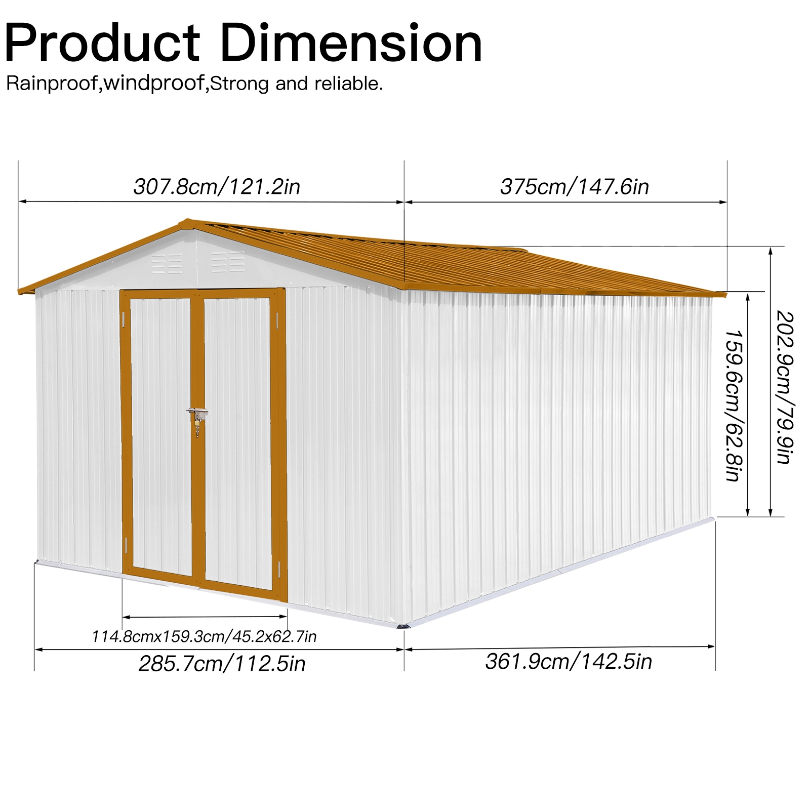 WELLFOR XDJ388WH Metal-Storage-Buildings-Sheds - View #3