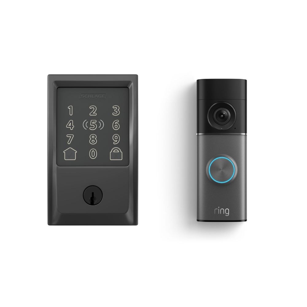 Schlage Encode Plus Smart Deadbolt and Ring Wired Doorbell Pro, Smart Home Entryway Bundle