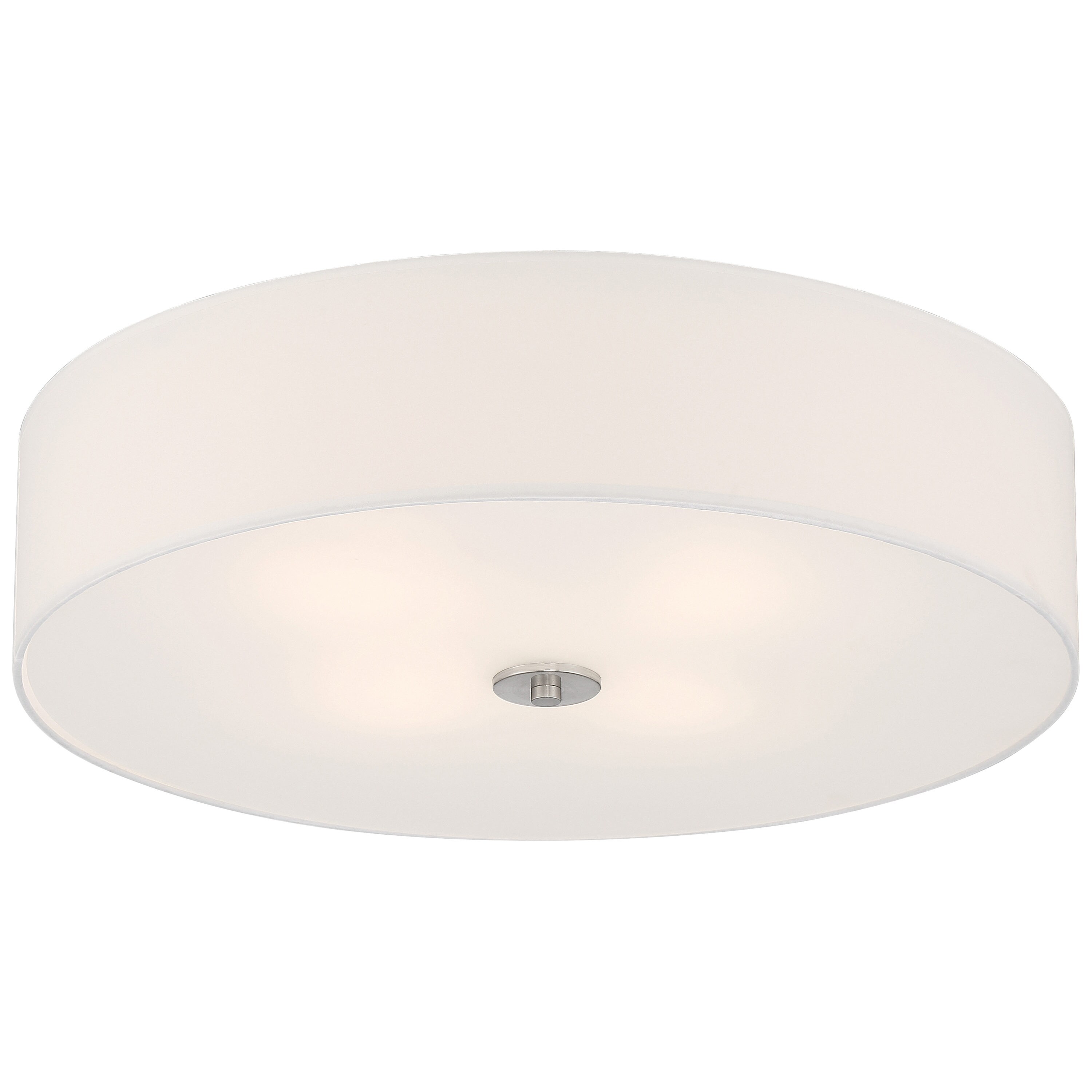 Sleek Brushed Steel LED Drum Flush Mount Ceiling Light