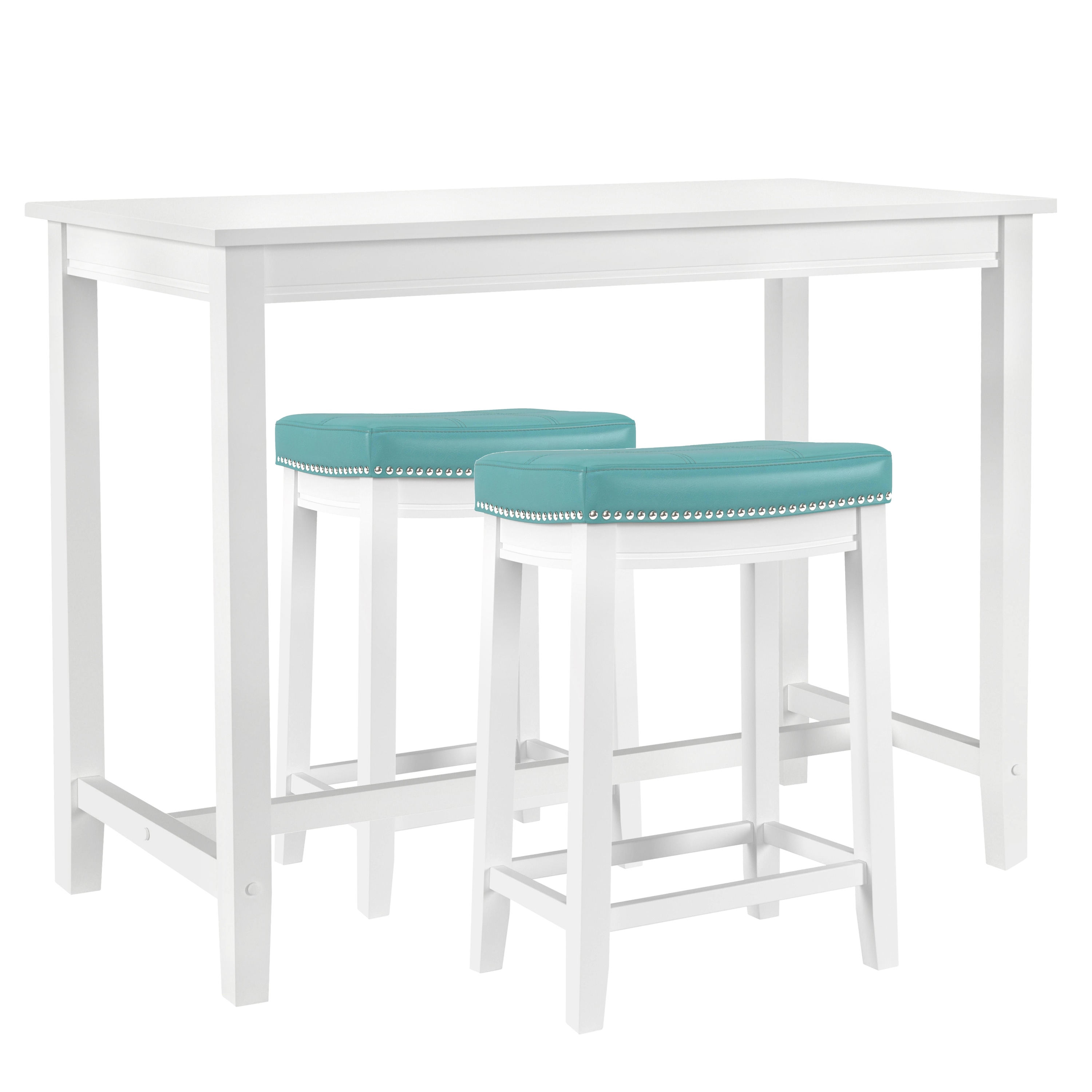 Linon LOWES2185 White Contemporary/Modern Dining Room Set with Rectangular Table ( Seats 2 )