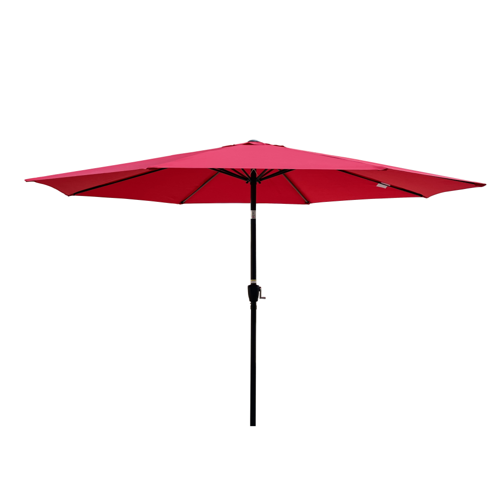 Clihome CWCH-OP3703WN 10-ft Steel Red No-tilt Market Patio Umbrella