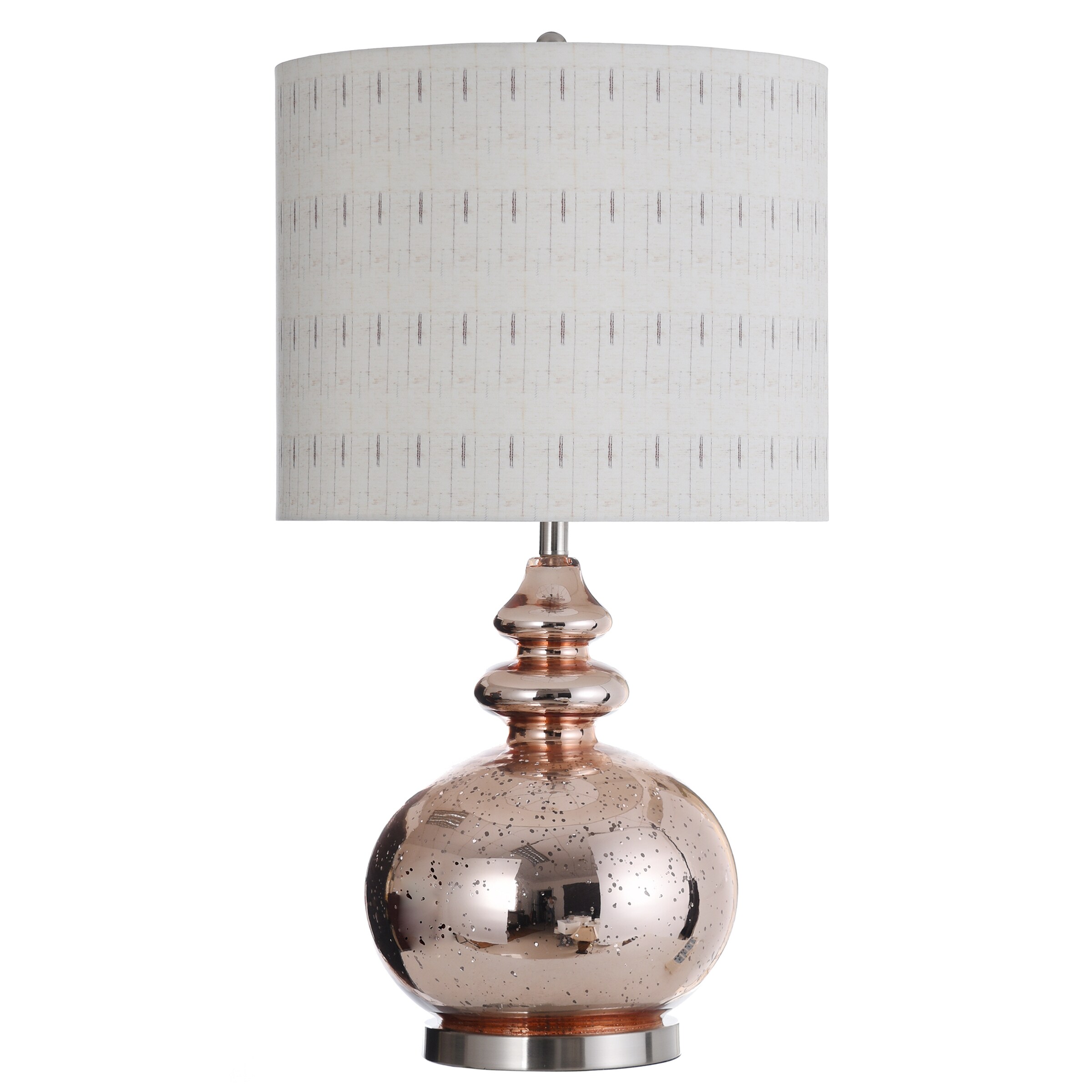 StyleCraft Home Collection 34-in Gemvara Rose Gold 3-Way Table Lamp with Fabric Shade