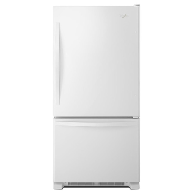 Whirlpool 22.07-cu ft Bottom-Freezer Refrigerator with Ice Maker (White)  ENERGY STAR in the Bottom-Freezer Refrigerators department at