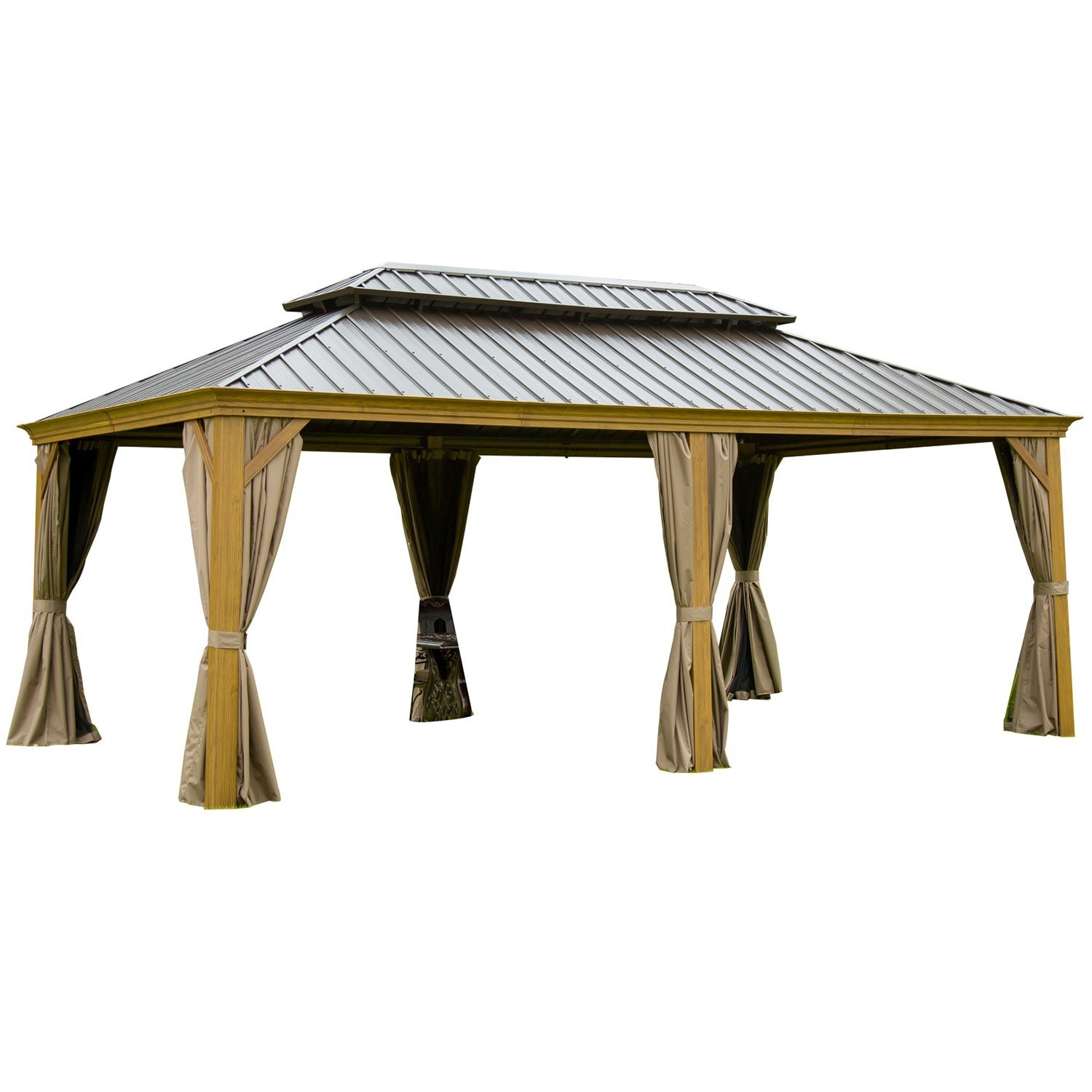 ToolCat PG2-90-PT 12-ft x 20-ft Yellow Brown Rectangle Semi-permanent Hardtop Steel Roof