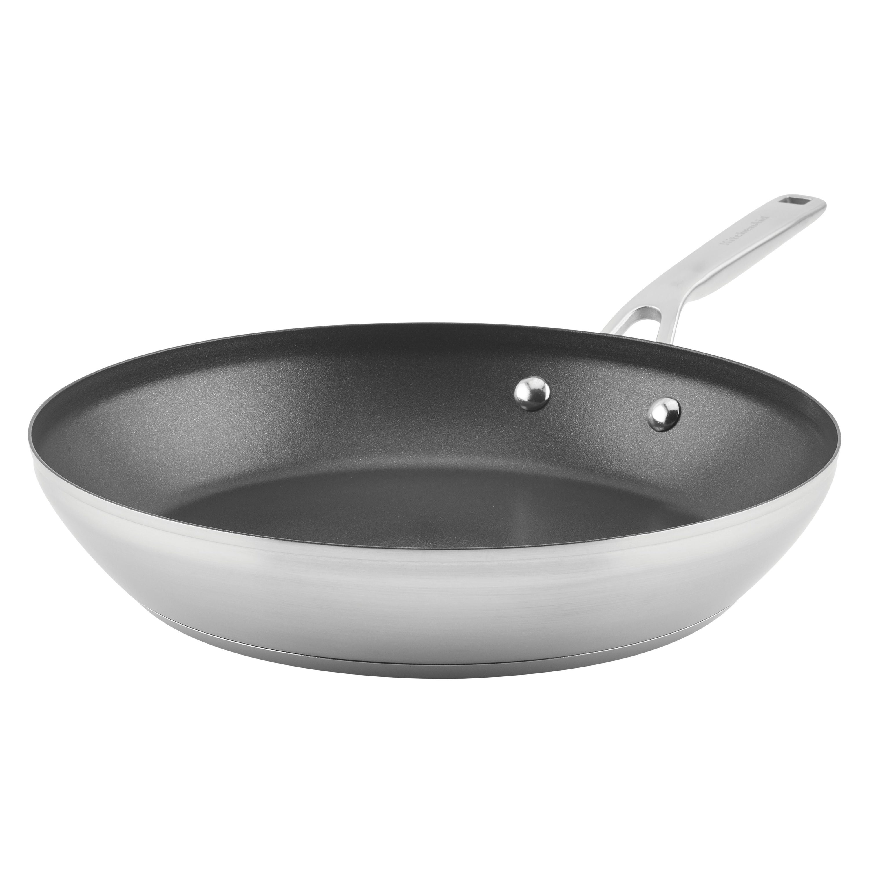 Kitchenaid Fry Pan, Nonstick, Stainless Steel, 3-Ply Base, 12 Inch