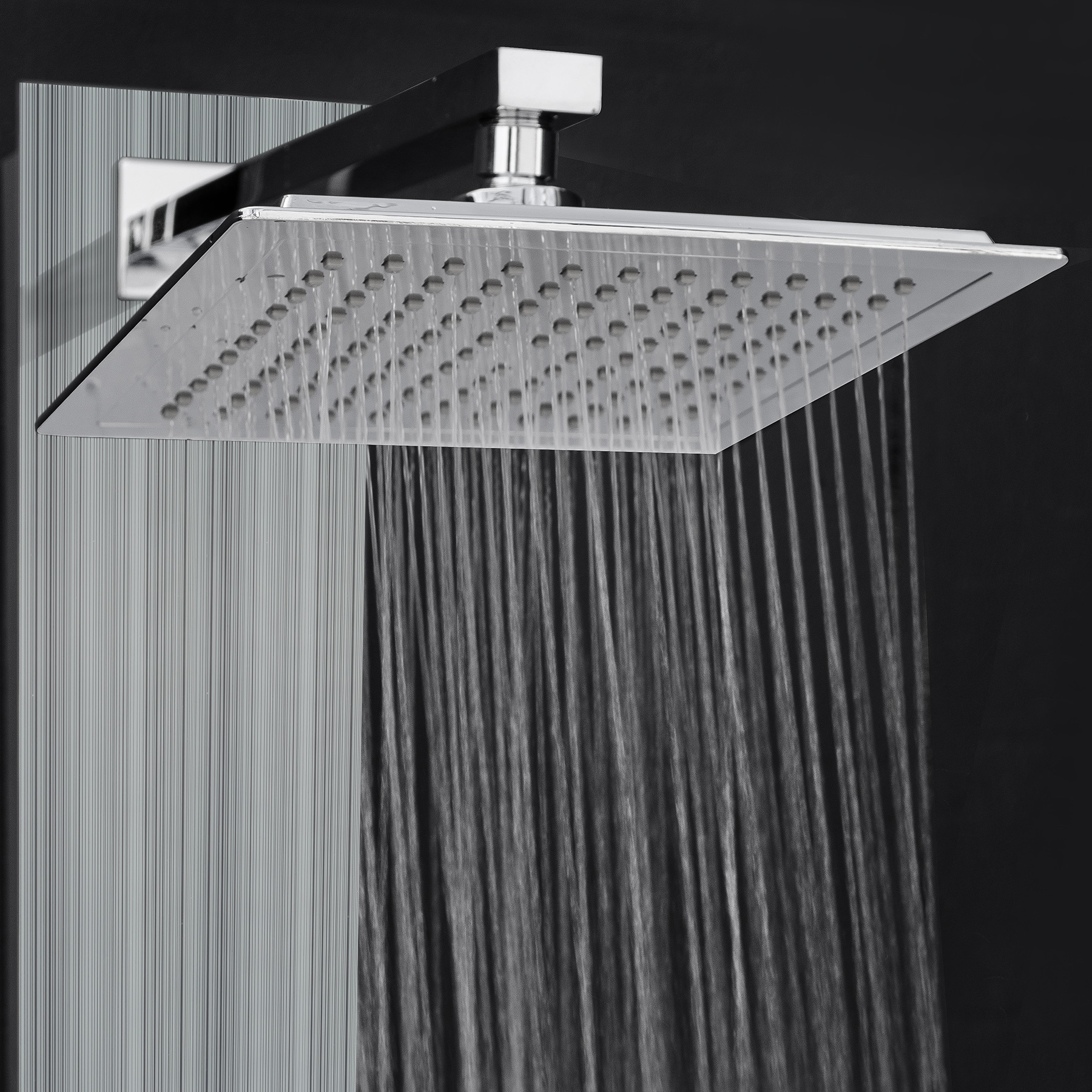 AKDY 35-in Brushed Stainless Steel 2-Spray Shower Panel System (Valve Included)