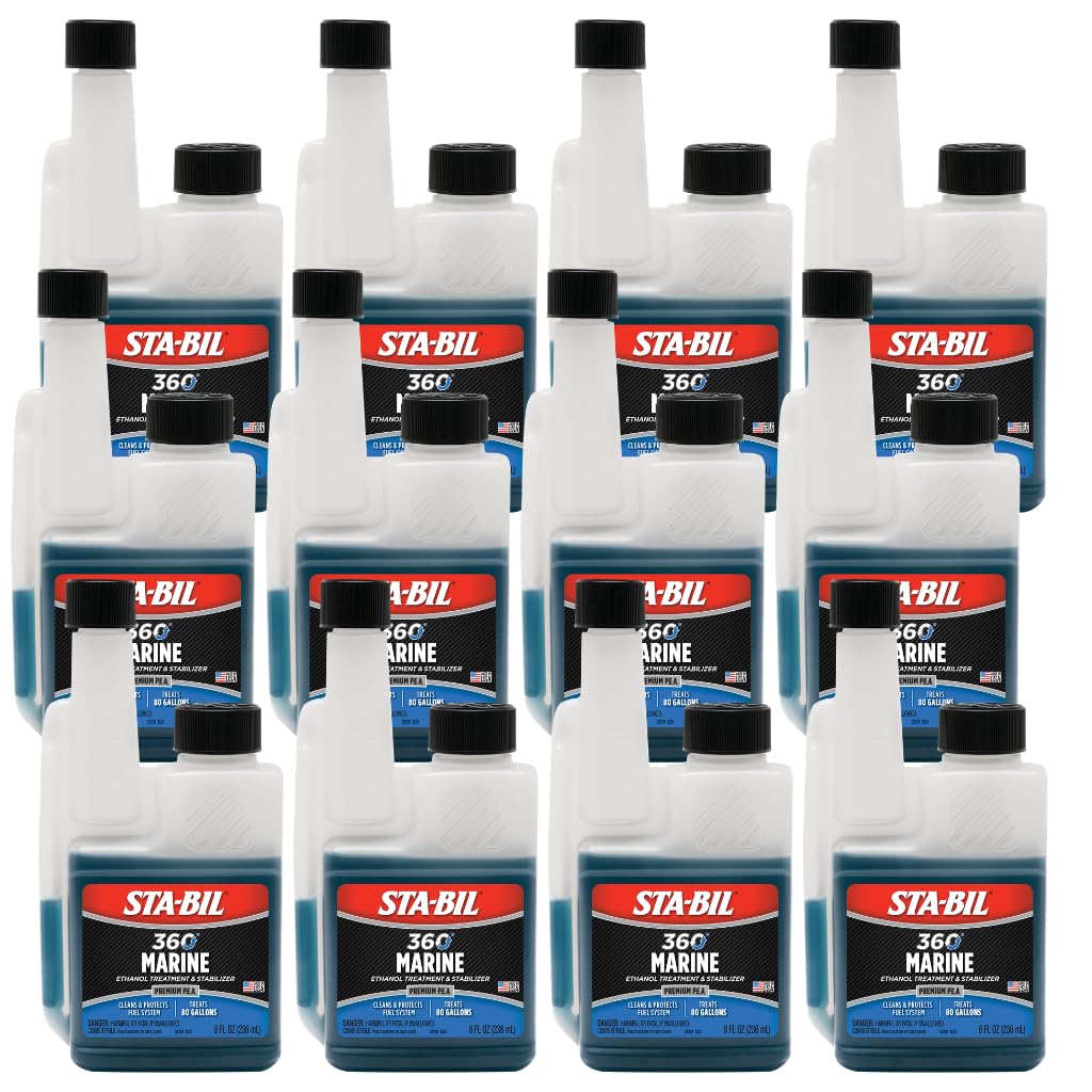  Marine Fuel System Treatment Full Fuel System Cleaner Injector Cleaner Additive for Boats Watercrafts In-Season Cleaning Protection 8oz (12 Pack)