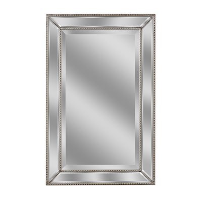 Silver Beveled Wall Mirror, Allen Roth White Beveled Wall Mirror