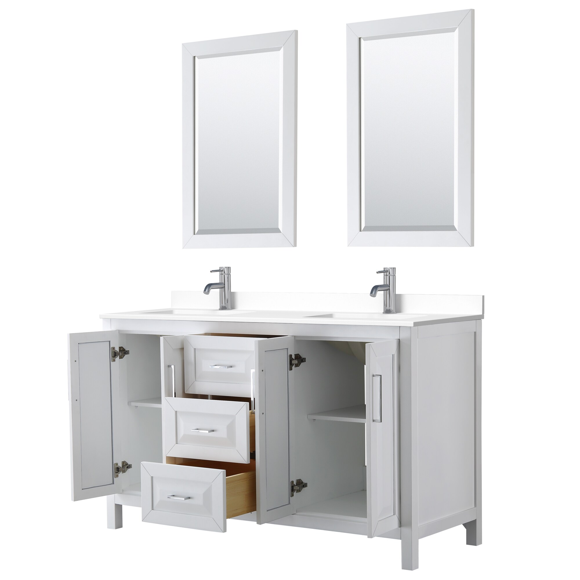 Wyndham Collection WCV252560DWHWCUNSM24 Bath-Vanity-Combo - View #2