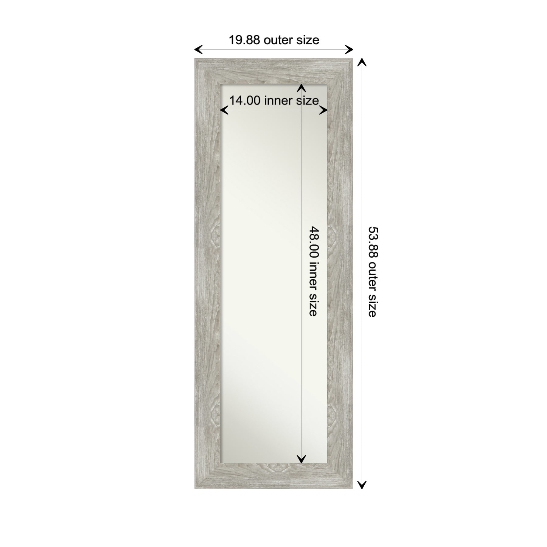 Dove Greywash Full Length Rectangular Wood Mirror