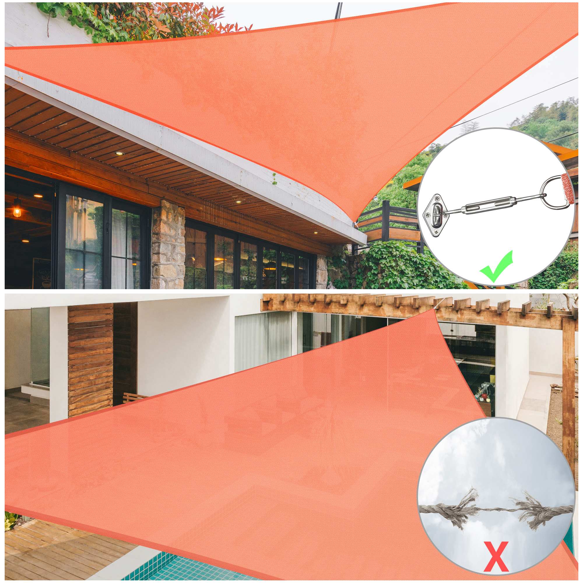 Yescom 07SSS024-HDW-T5IN-LO Shade-Sail-Fabric-Access - View #3